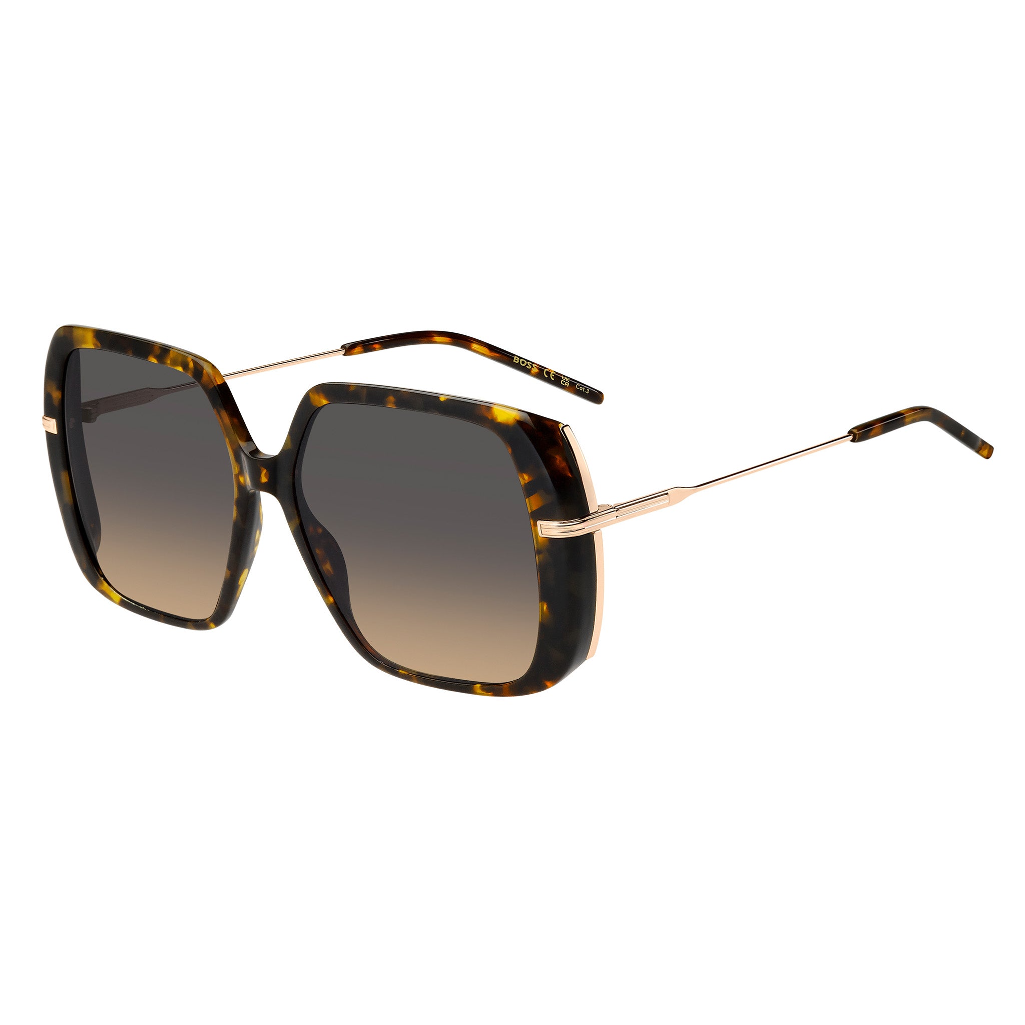 BOSS by Hugo Boss Women Sunglasses Square Frame Grey Brown Doubleshade Lens - Boss 1782/S