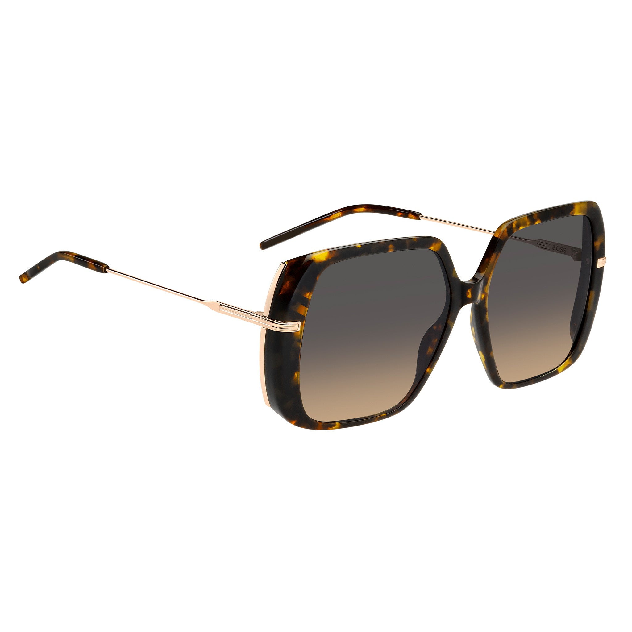 BOSS by Hugo Boss Women Sunglasses Square Frame Grey Brown Doubleshade Lens - Boss 1782/S