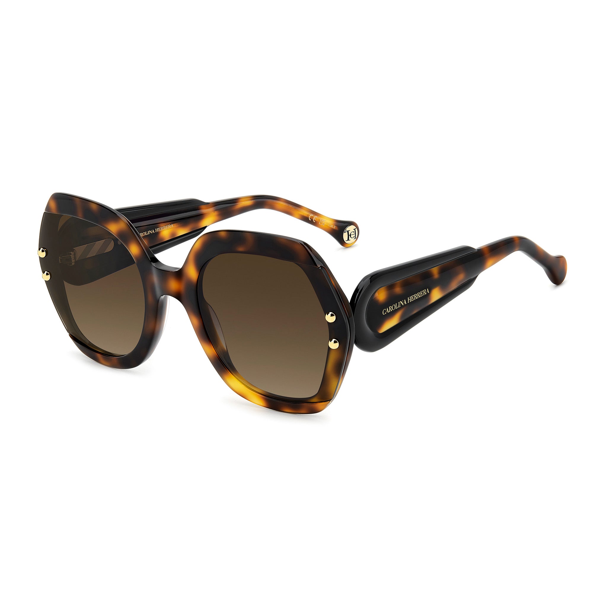 Carolina Herrera Women Sunglasses Square Frame Brown Shaded Lens - Her 0314/G/S