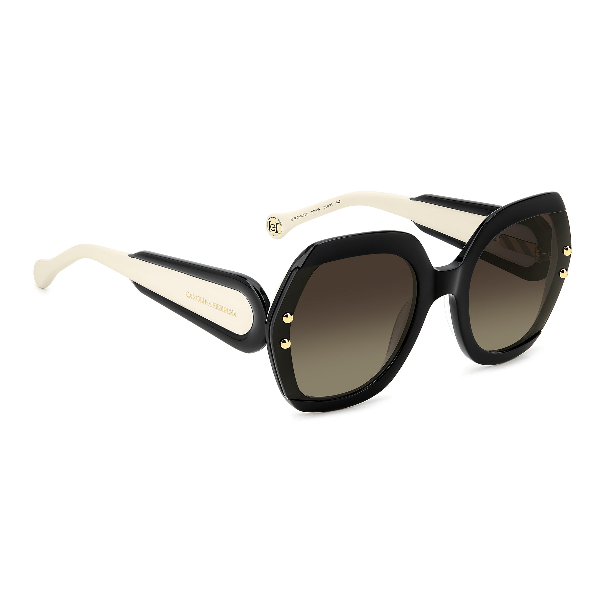 Carolina Herrera Women Sunglasses Square Frame Brown Shaded Lens - Her 0314/G/S