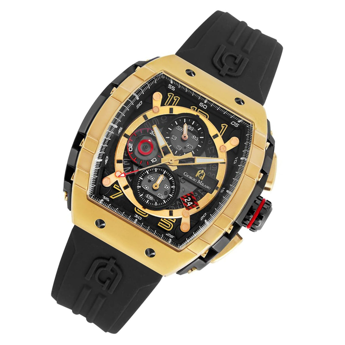 Giorgio Milano Silicone Band Black Dial Chronograph Men's Watch - 233SGBK313