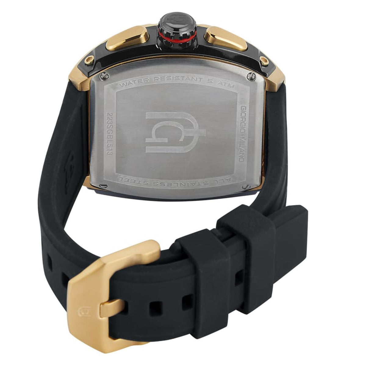 Giorgio Milano Silicone Band Black Dial Chronograph Men's Watch - 233SGBK313