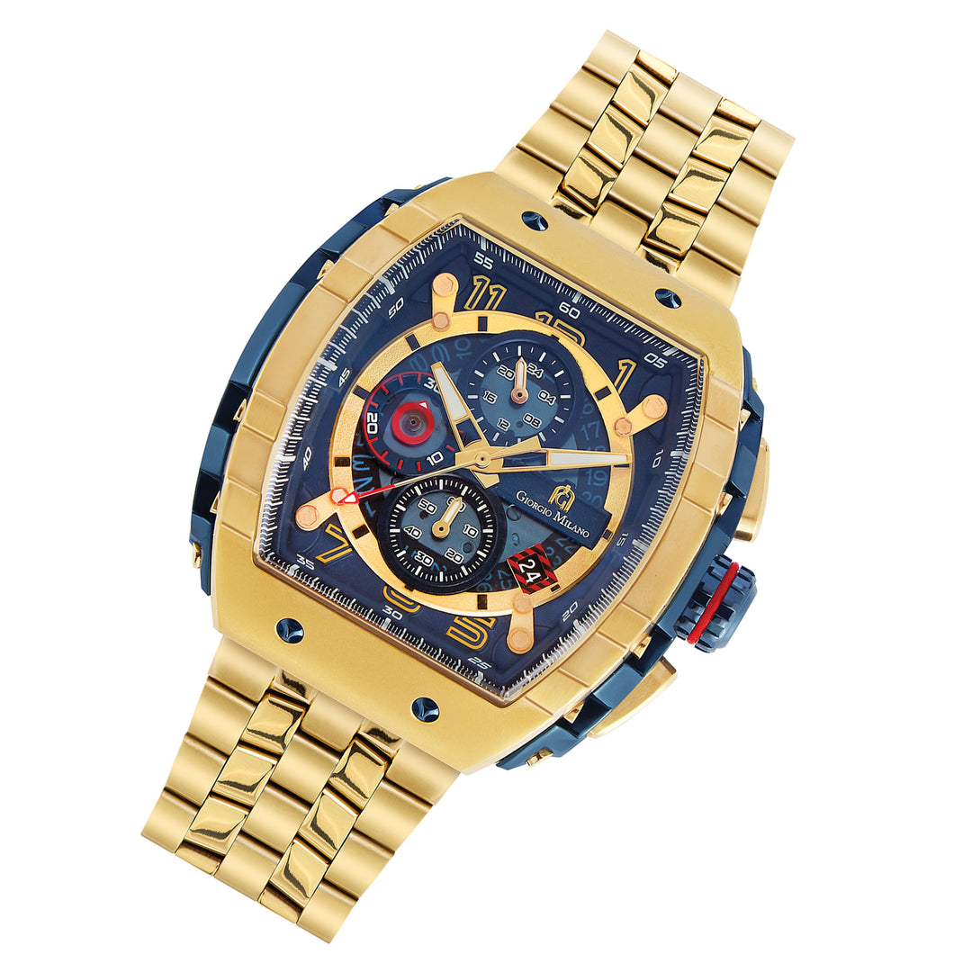 Giorgio Milano Gold Steel Blue Dial Men's Chronograph Watch - 233SGBL04M
