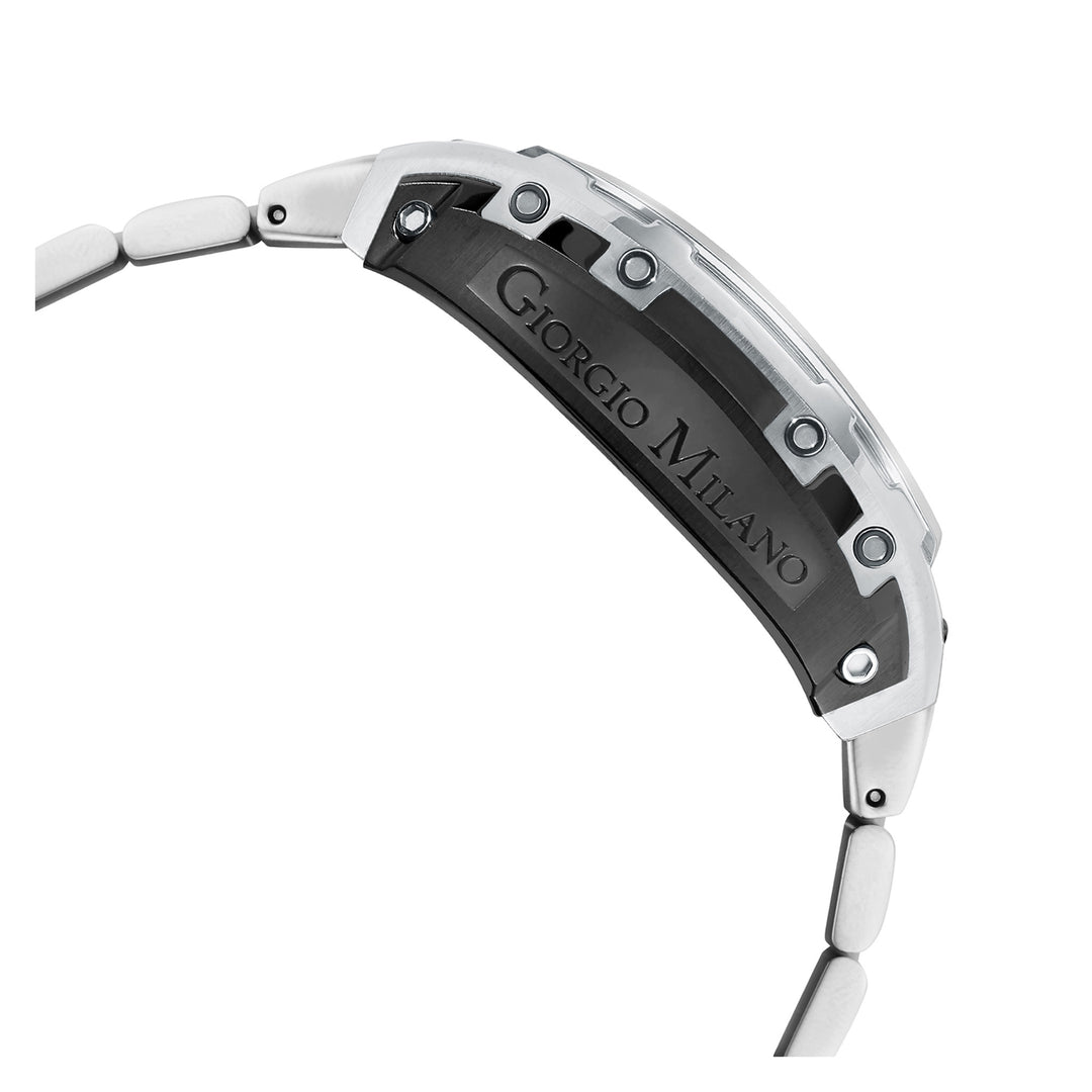 Giorgio Milano Silver Steel Black Dial Men's Chronograph Watch - 233STBK03M