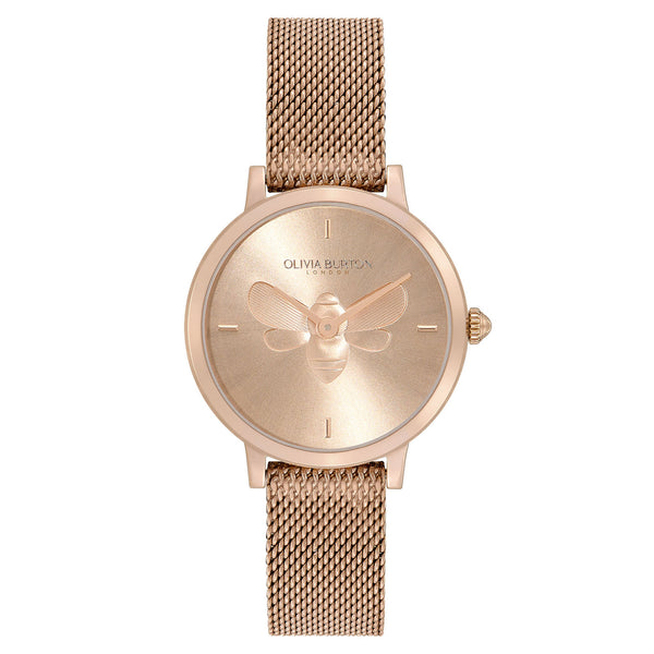 OLIVIA BURTON 新品未使用品 Illustrated Animals Rainbow Bee, Rose Gold Mesh | Olivia