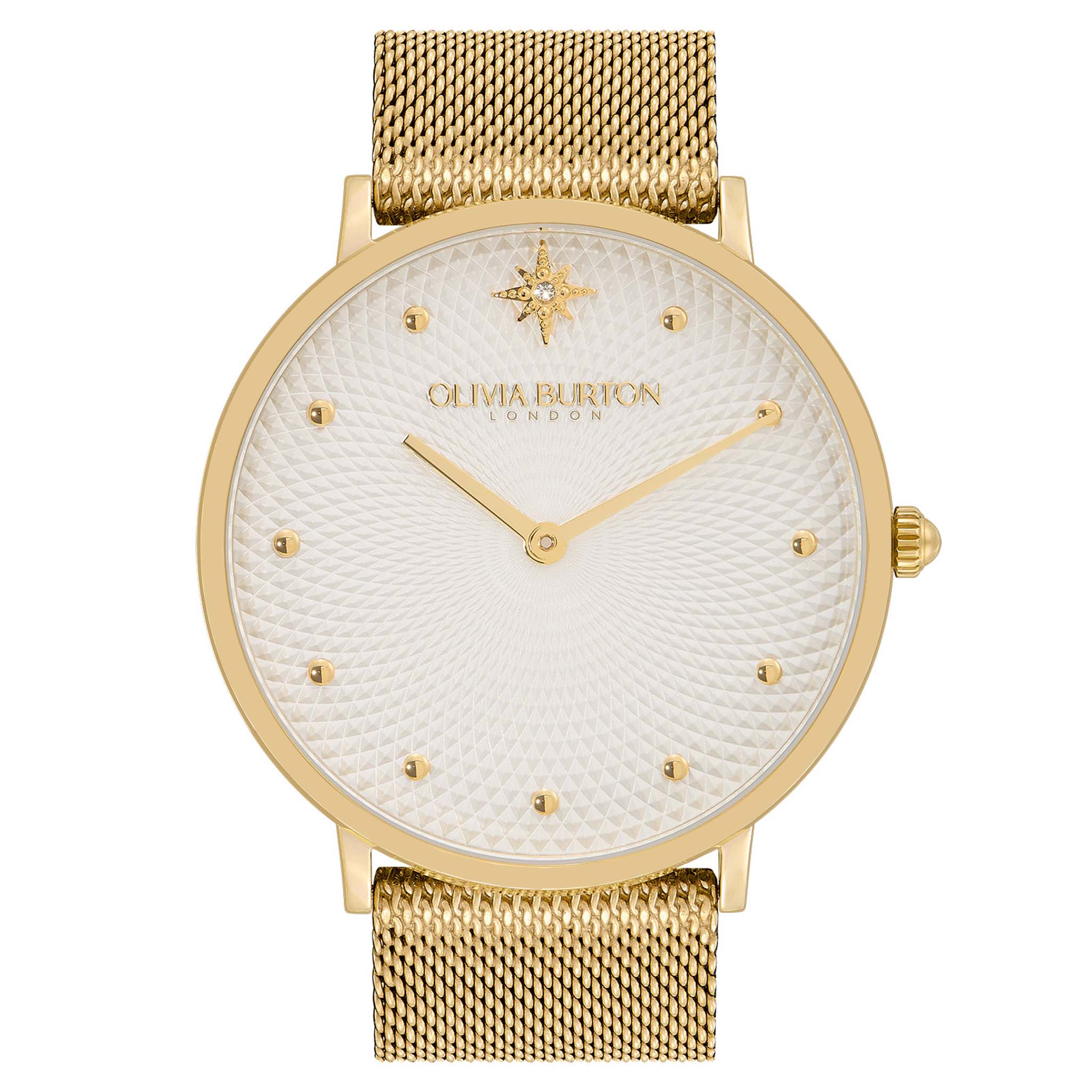 Olivia Burton Gold Steel White Dial Women's Watch - 24000024