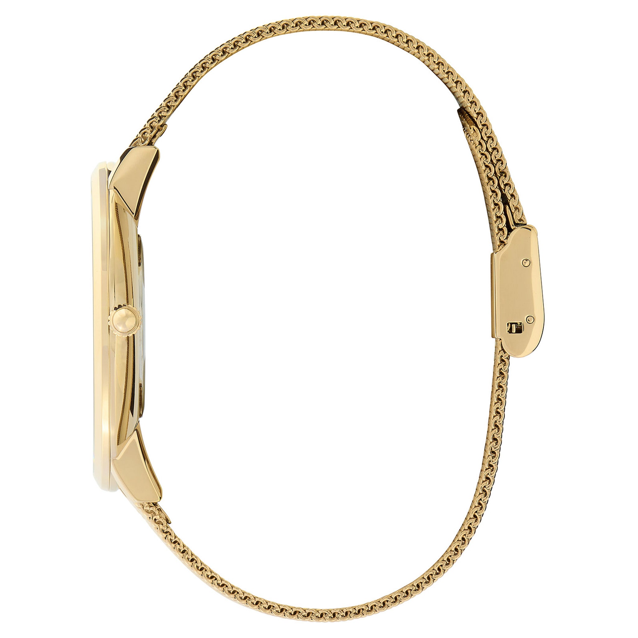 Olivia Burton Gold Steel Mesh White Dial Women's Watch - 24000024