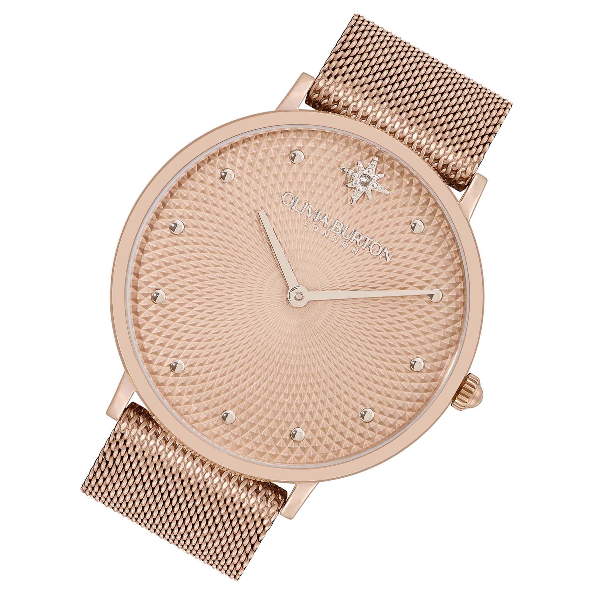 Olivia Burton Carnation Gold Steel Mesh Dial Women's Watch - 24000025