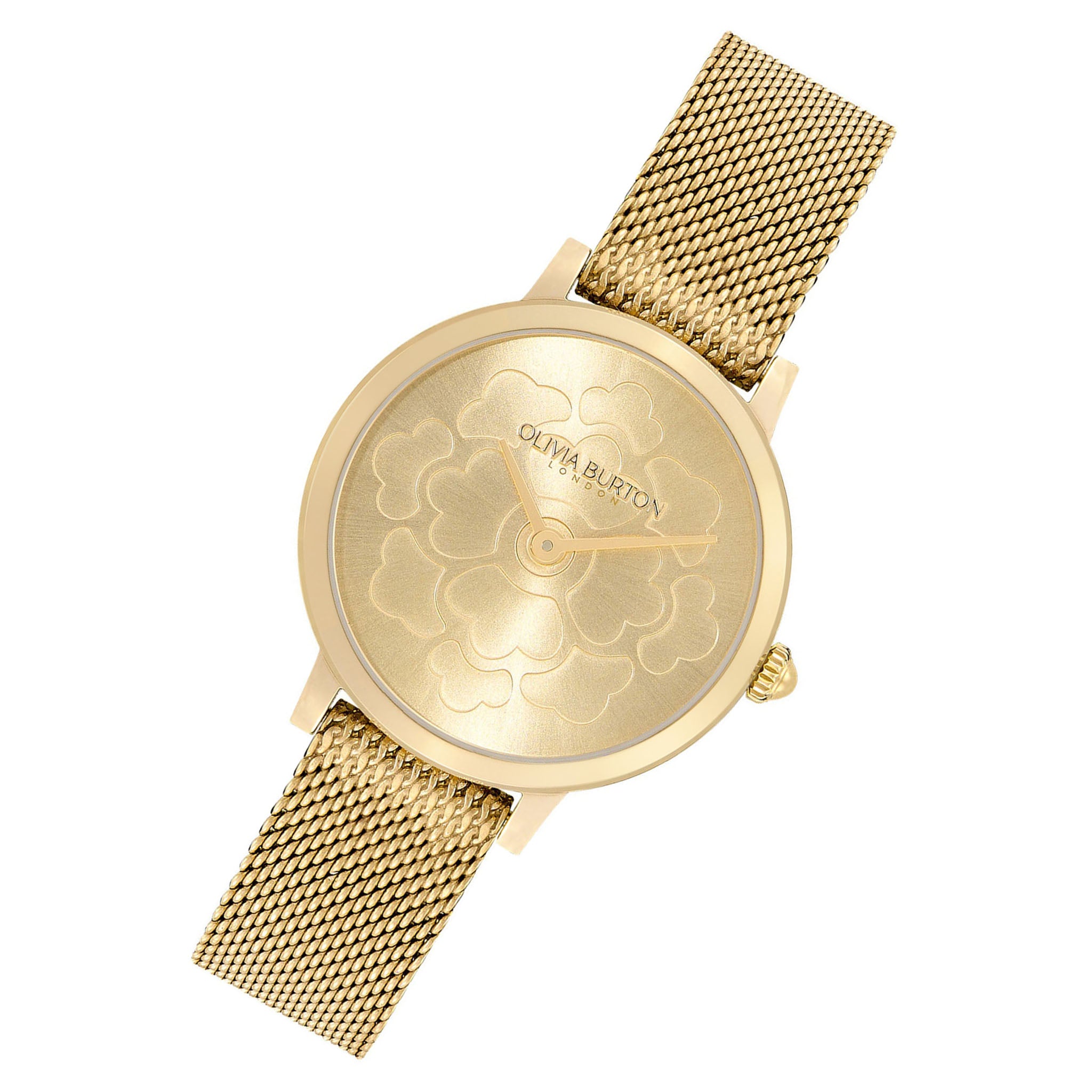 Olivia Burton Gold Steel Mesh Light Gold Dial Women s Slim Watch