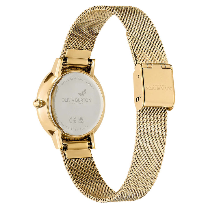 Olivia Burton Gold Steel Mesh Light Gold Dial Women's Slim Watch - 24000058