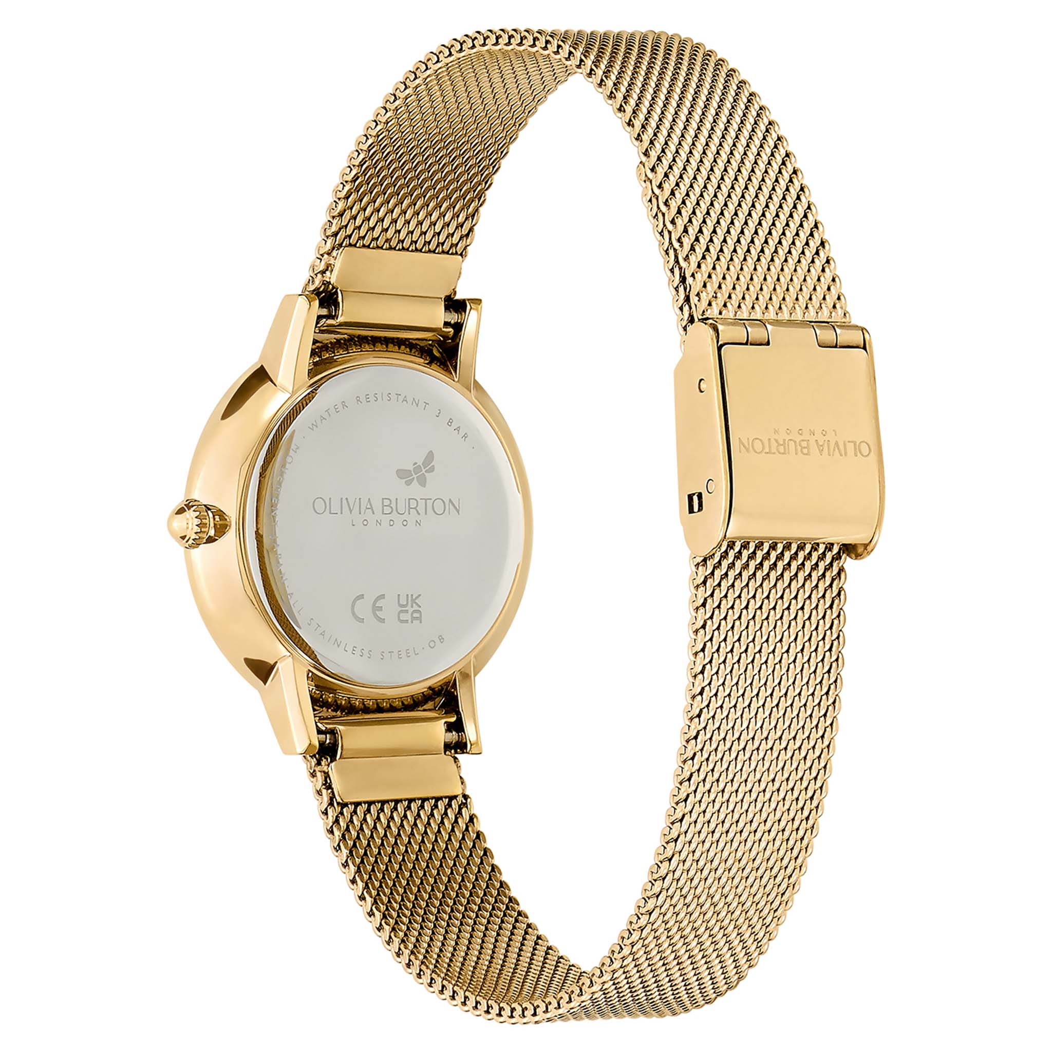 Olivia Burton Gold Steel Mesh Light Gold Dial Women's Slim Watch - 24000058