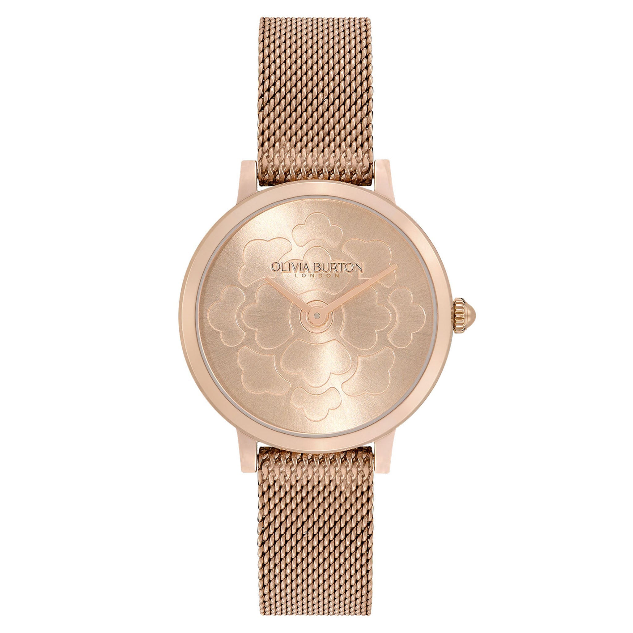 Olivia Burton Carnation Gold Steel Mesh Women s Slim Watch 24000059 The Watch Factory Australia