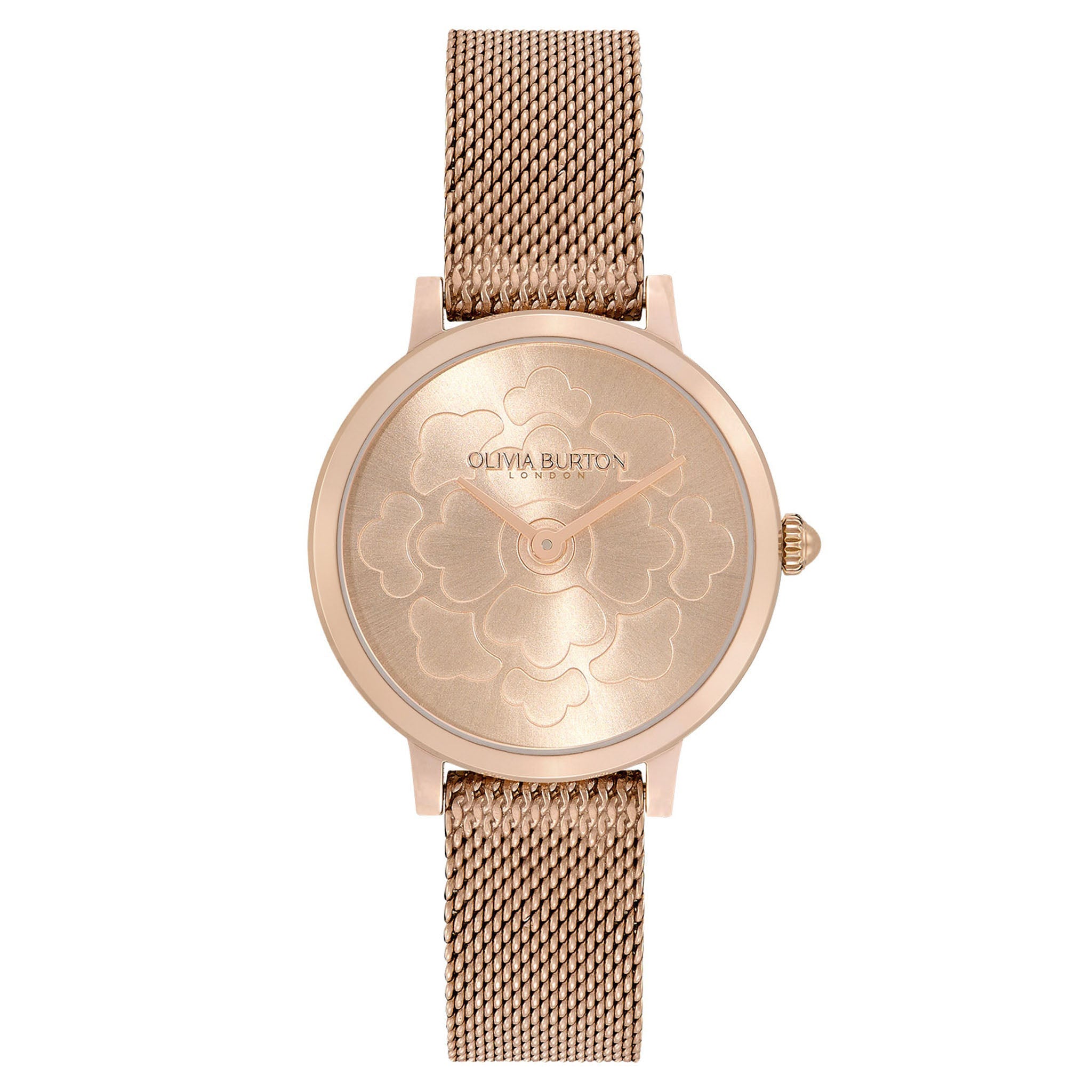 Olivia Burton Carnation Gold Steel Mesh Women's Slim Watch - 24000059