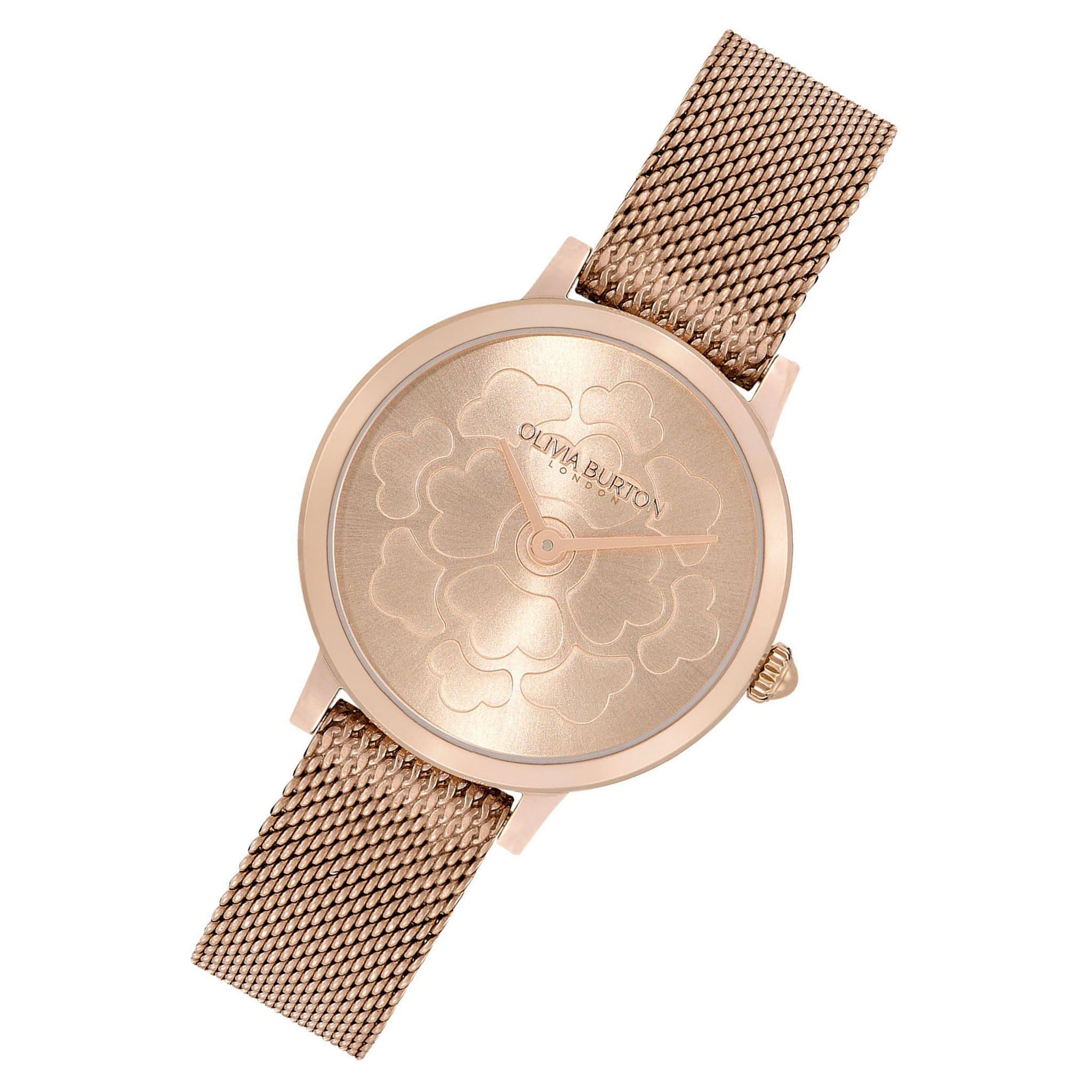 Olivia Burton Carnation Gold Steel Mesh Women's Slim Watch - 24000059