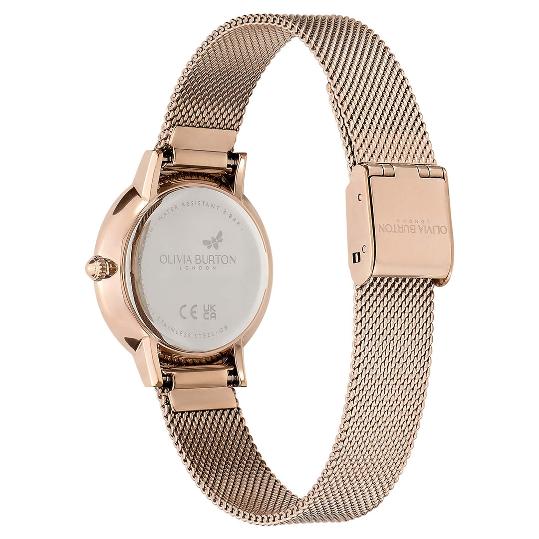 Olivia Burton Carnation Gold Steel Mesh Women's Slim Watch - 24000059