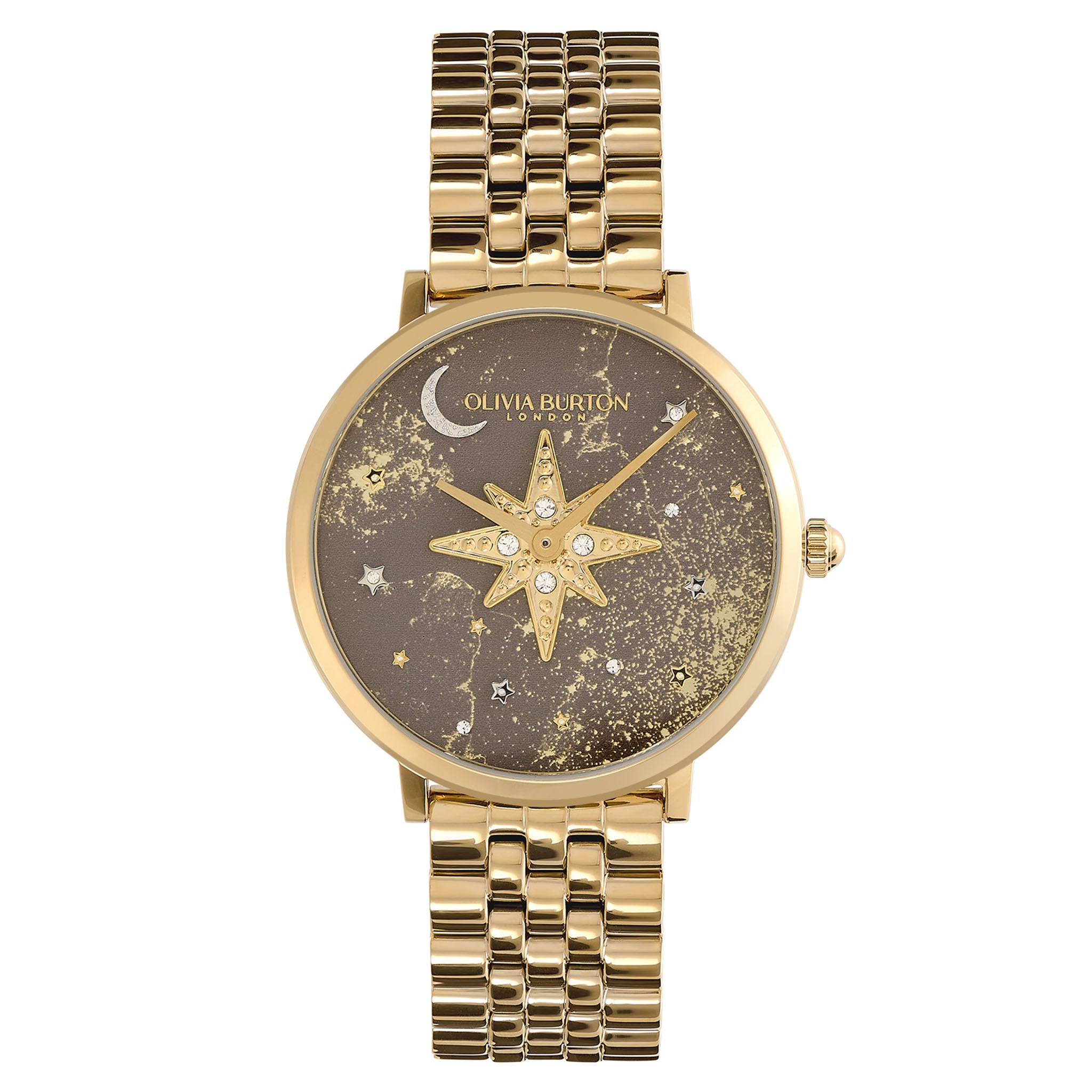Olivia Burton Gold Steel Mushroom Dial Women's Watch - 24000079
