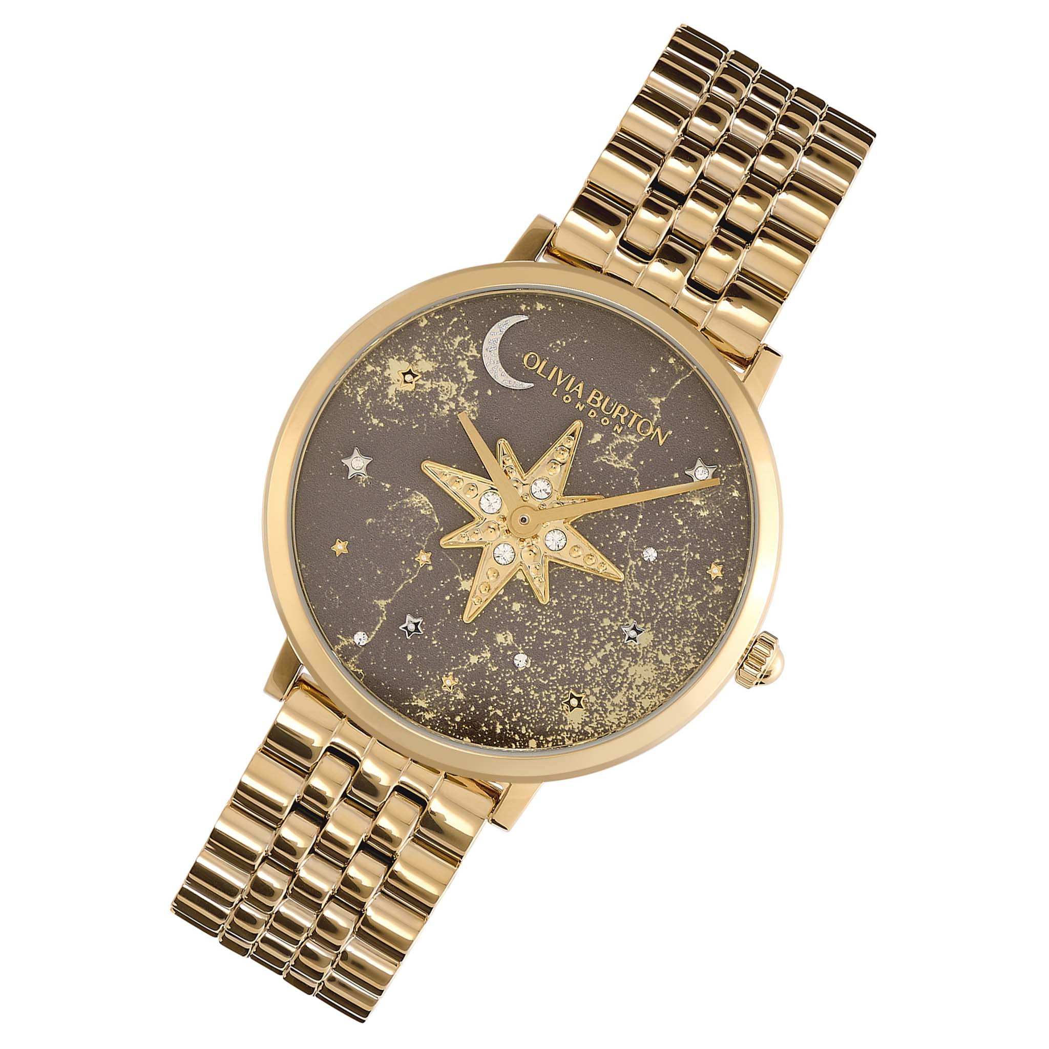 Olivia Burton Gold Steel Mushroom Dial Women's Watch - 24000079