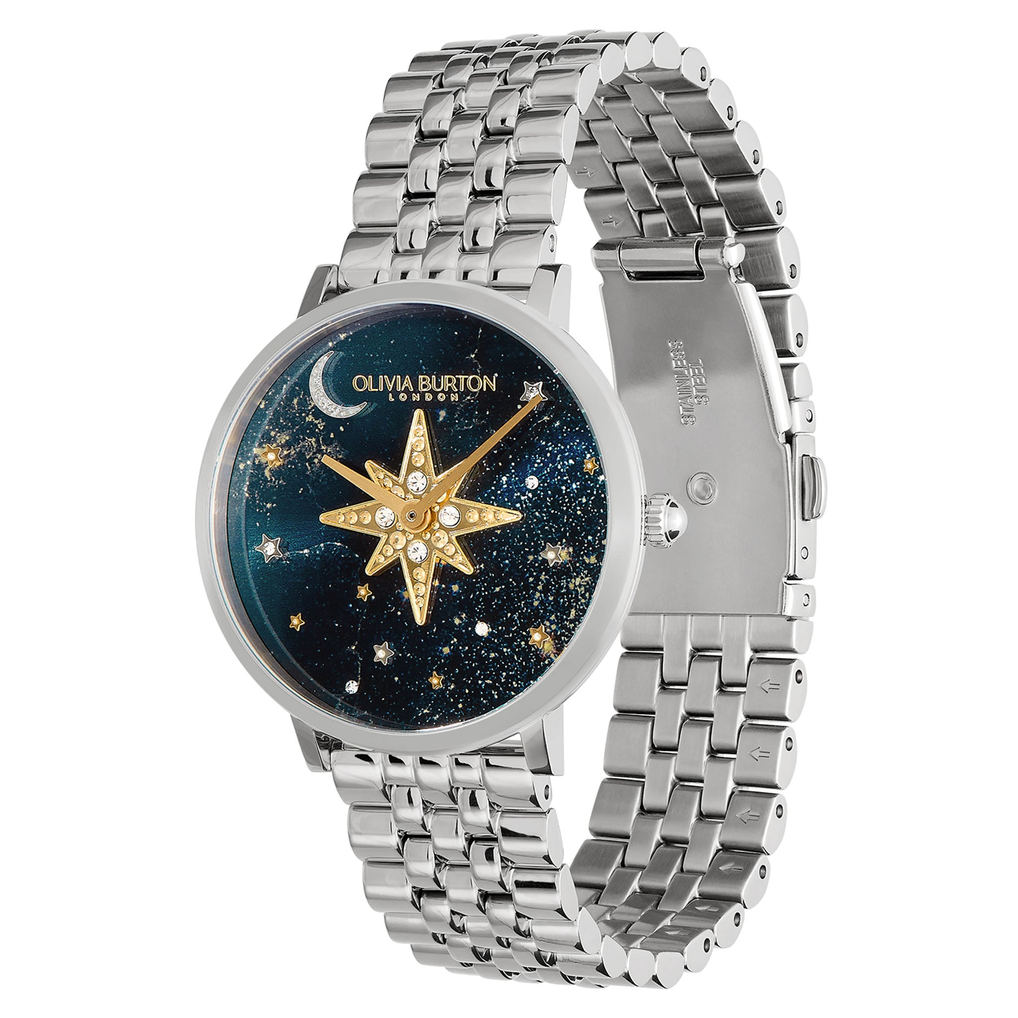 Olivia Burton Stainless Steel Blue Dial Women's Watch - 24000080