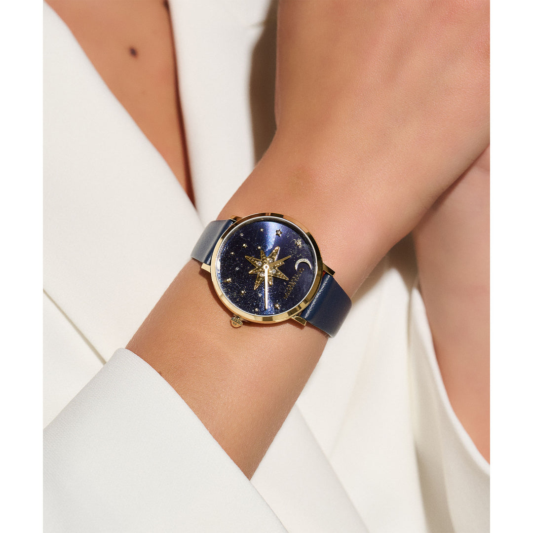 Olivia Burton Leather Blue Dial Women's Watch - 24000081