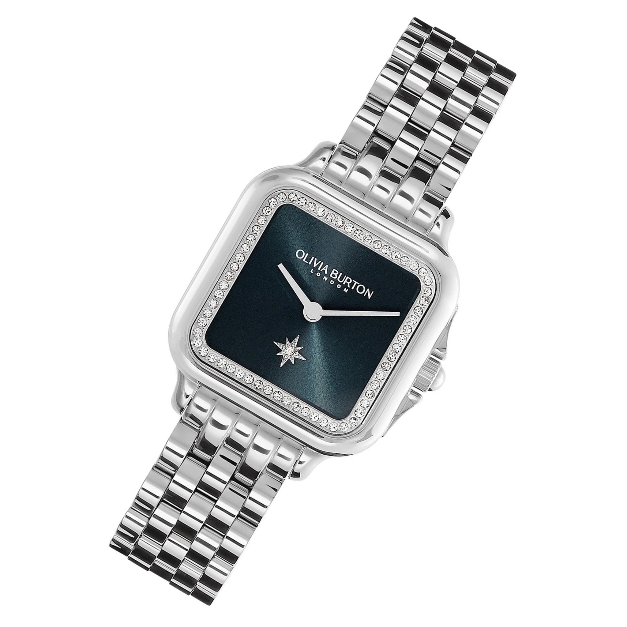 Olivia Burton Stainless Steel Blue Sunray Dial Women's Watch - 24000083