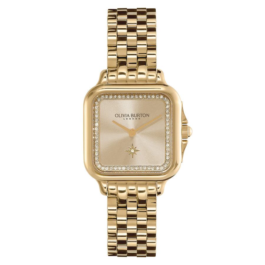 Olivia Burton Gold Steel Dial Women's Watch - 24000084
