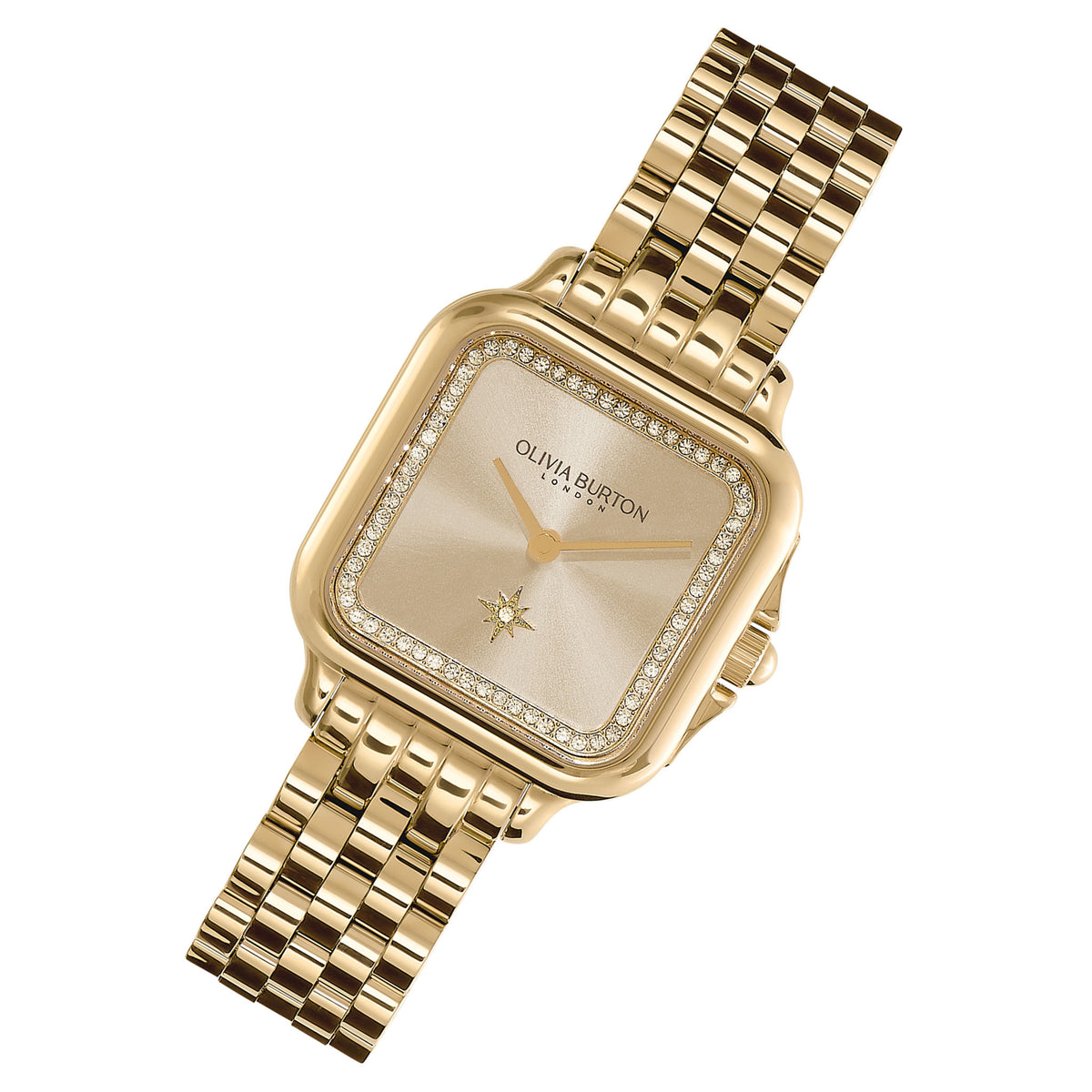 Olivia Burton Gold Steel Dial Women's Watch - 24000084