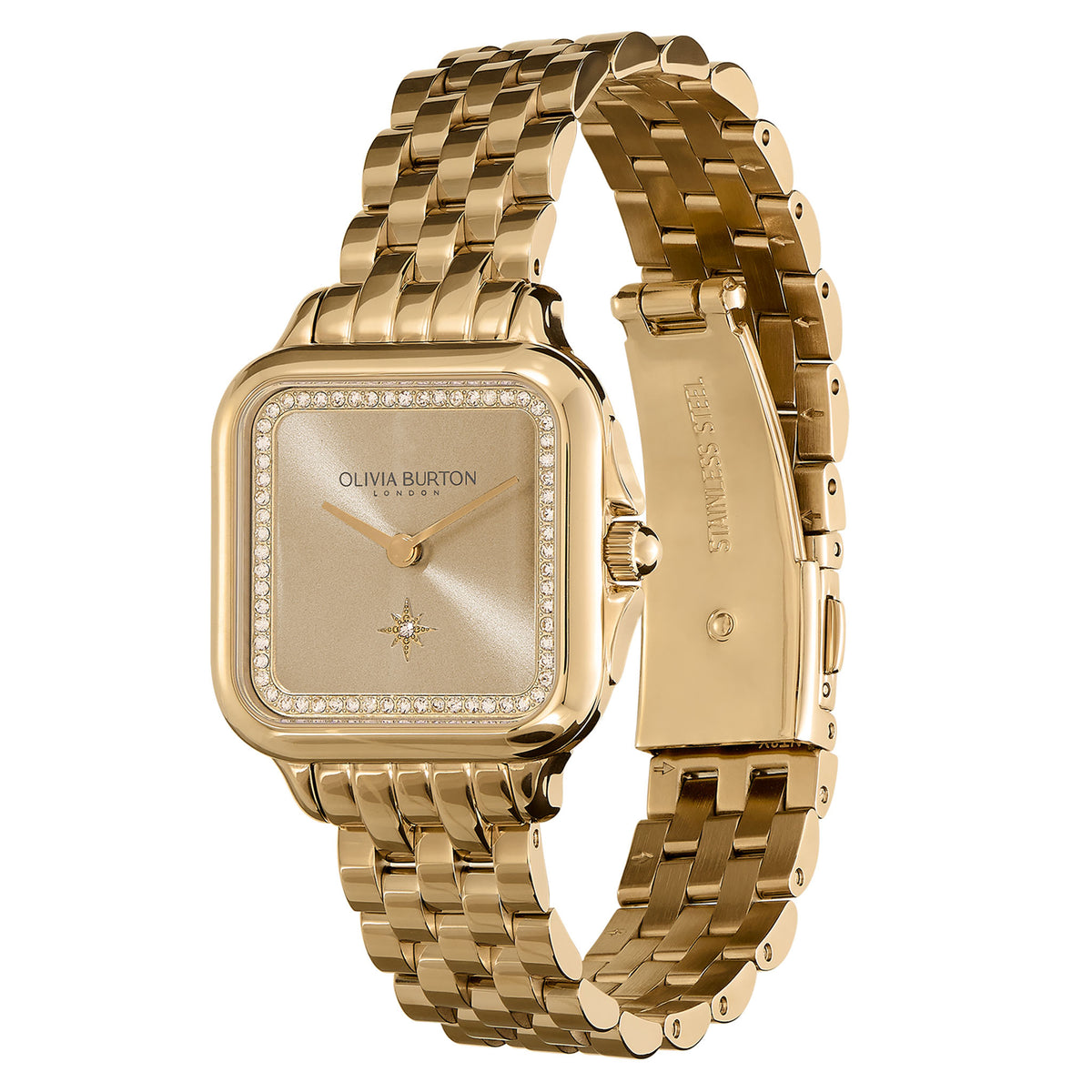 Olivia Burton Gold Steel Dial Women's Watch - 24000084
