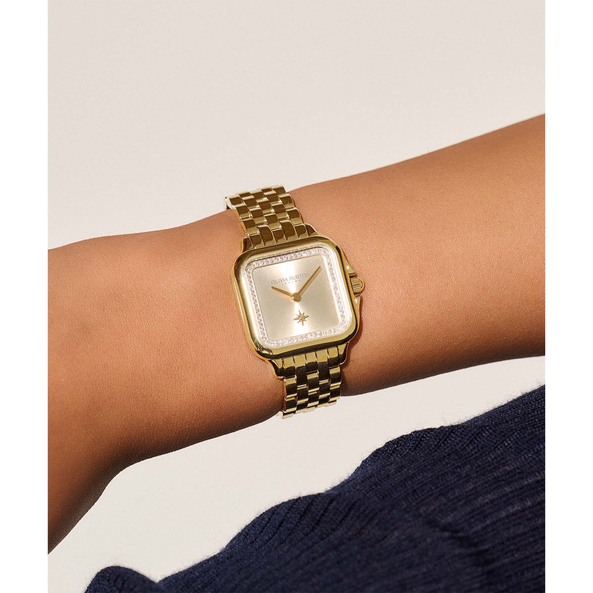 Olivia Burton Gold Steel Dial Women's Watch - 24000084