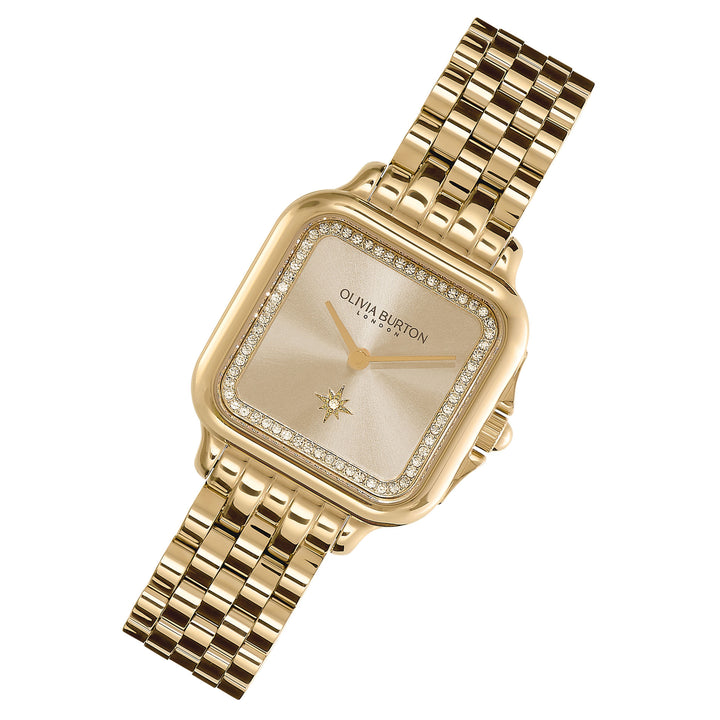 Olivia Burton Gold Steel Dial Women's Watch - 24000084