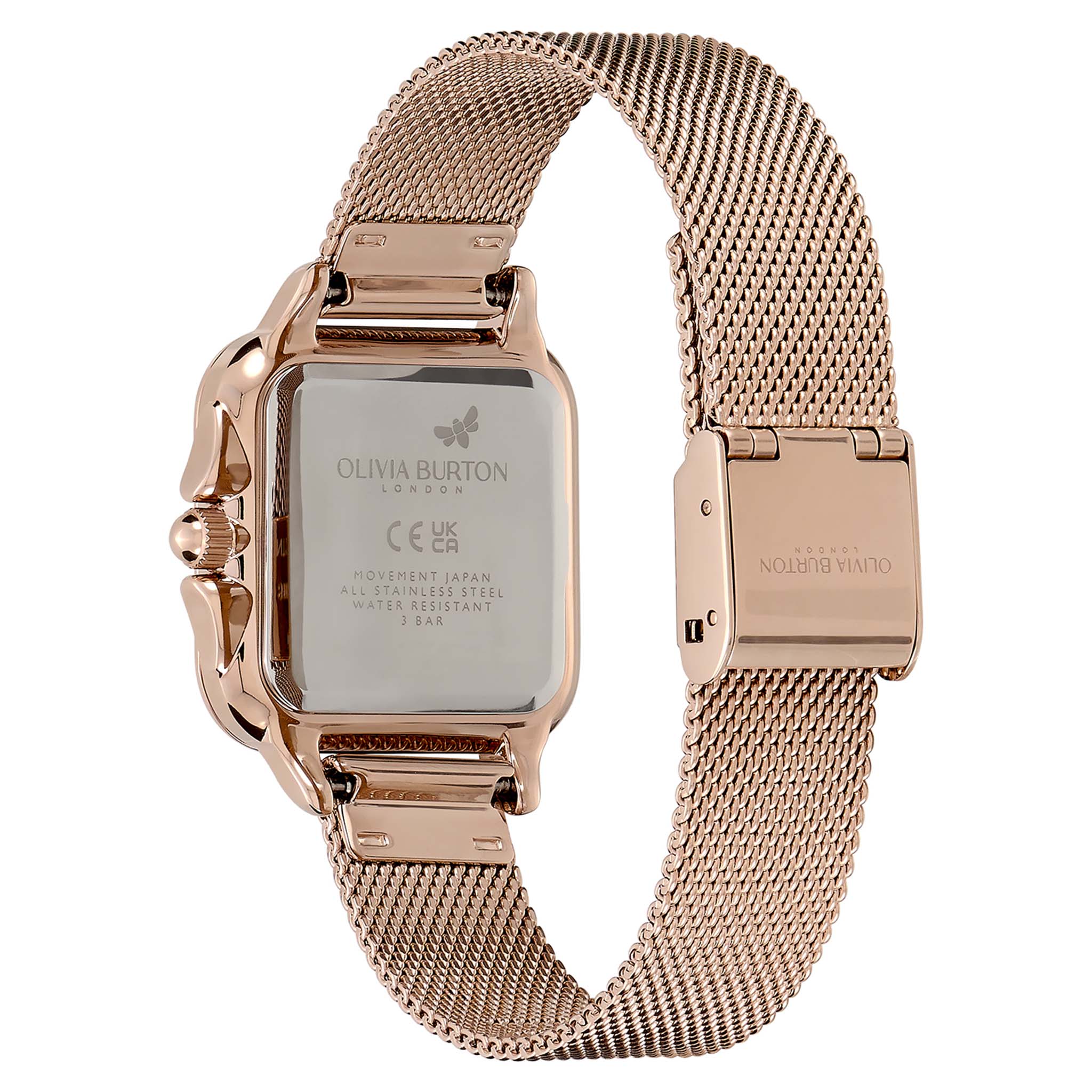 Olivia Burton Gold Steel Mesh Mushroom Dial Women's Watch - 24000088