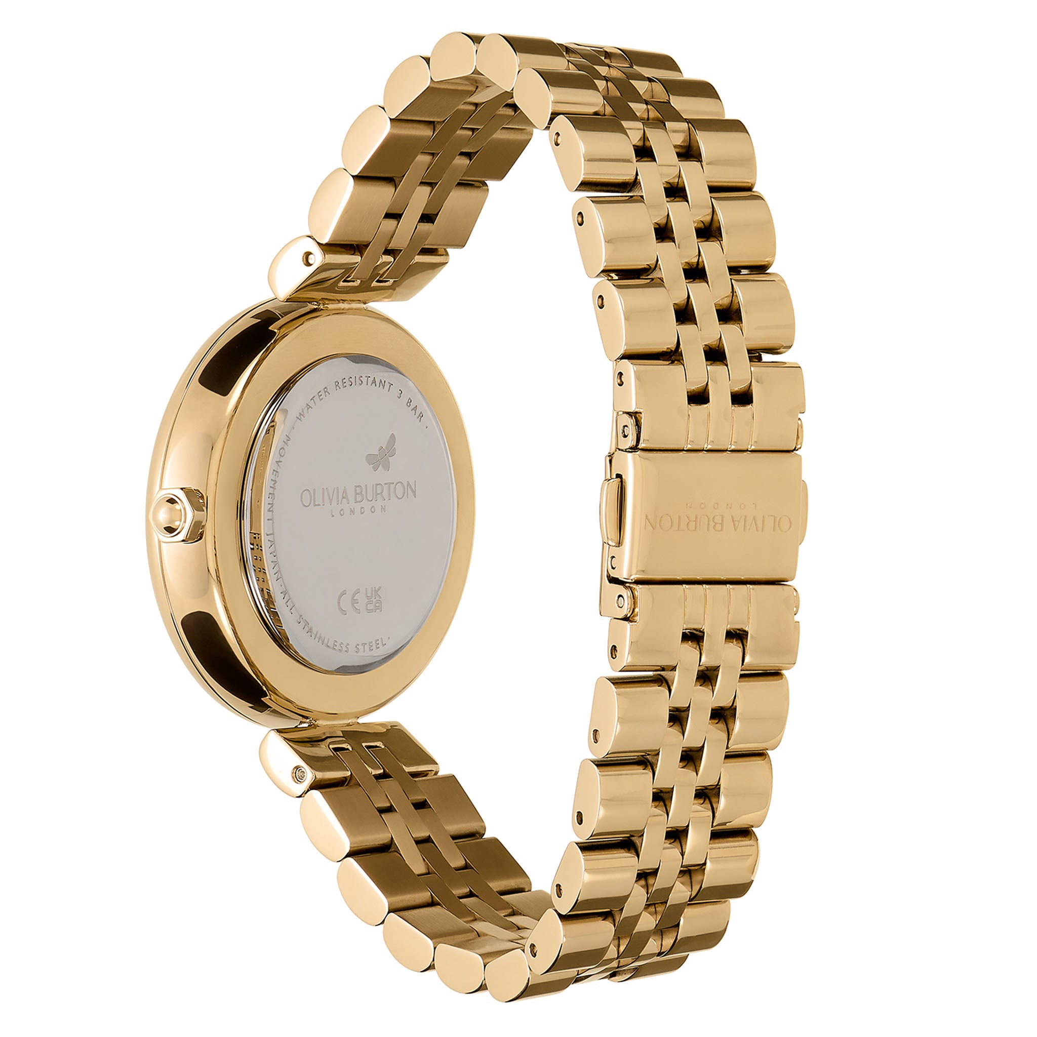 Olivia Burton Gold Steel Black Dial Women's Watch - 24000089