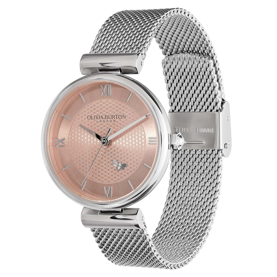 Olivia Burton Analoog kwartshorloge voor dames, met roestvrijstalen Olivia Burton Analoog kwartshorloge voor dames, met roestvrijstalen