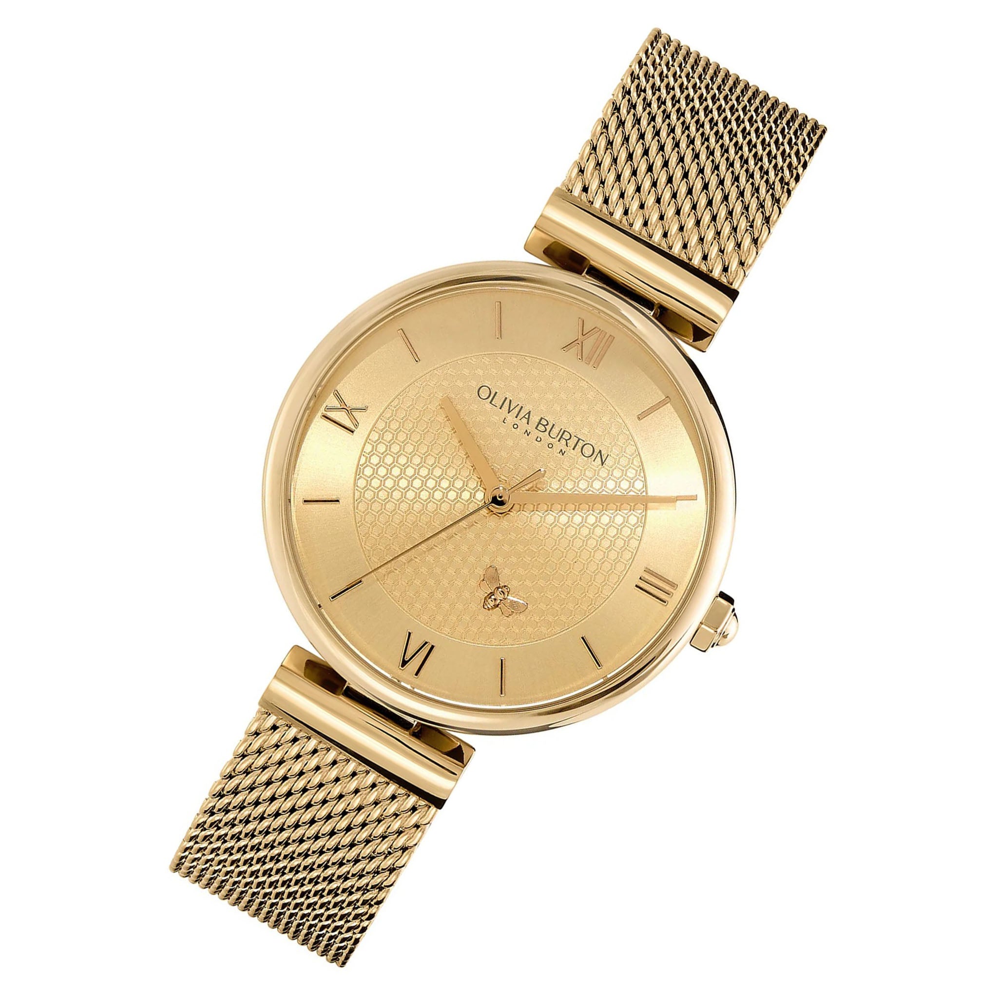 Olivia Burton Gold Steel Mesh Women's Watch - 24000096