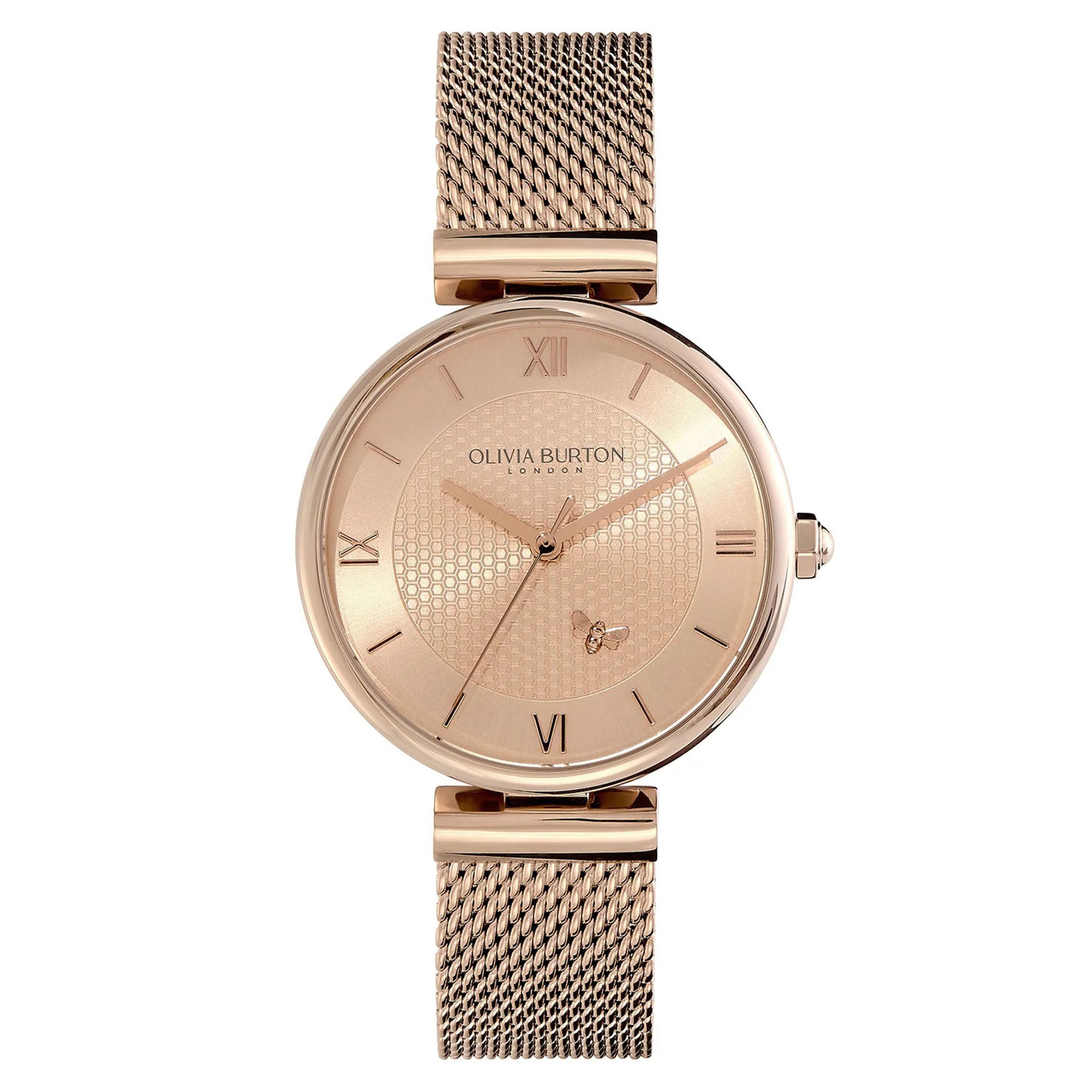 Olivia Burton Carnation Gold Steel Mesh Women s Watch 24000097