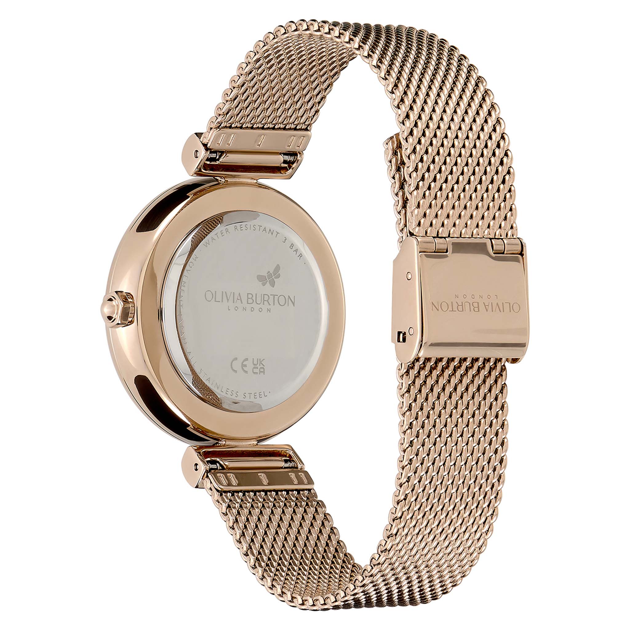 Olivia Burton Carnation Gold Steel Mesh Women's Watch - 24000097