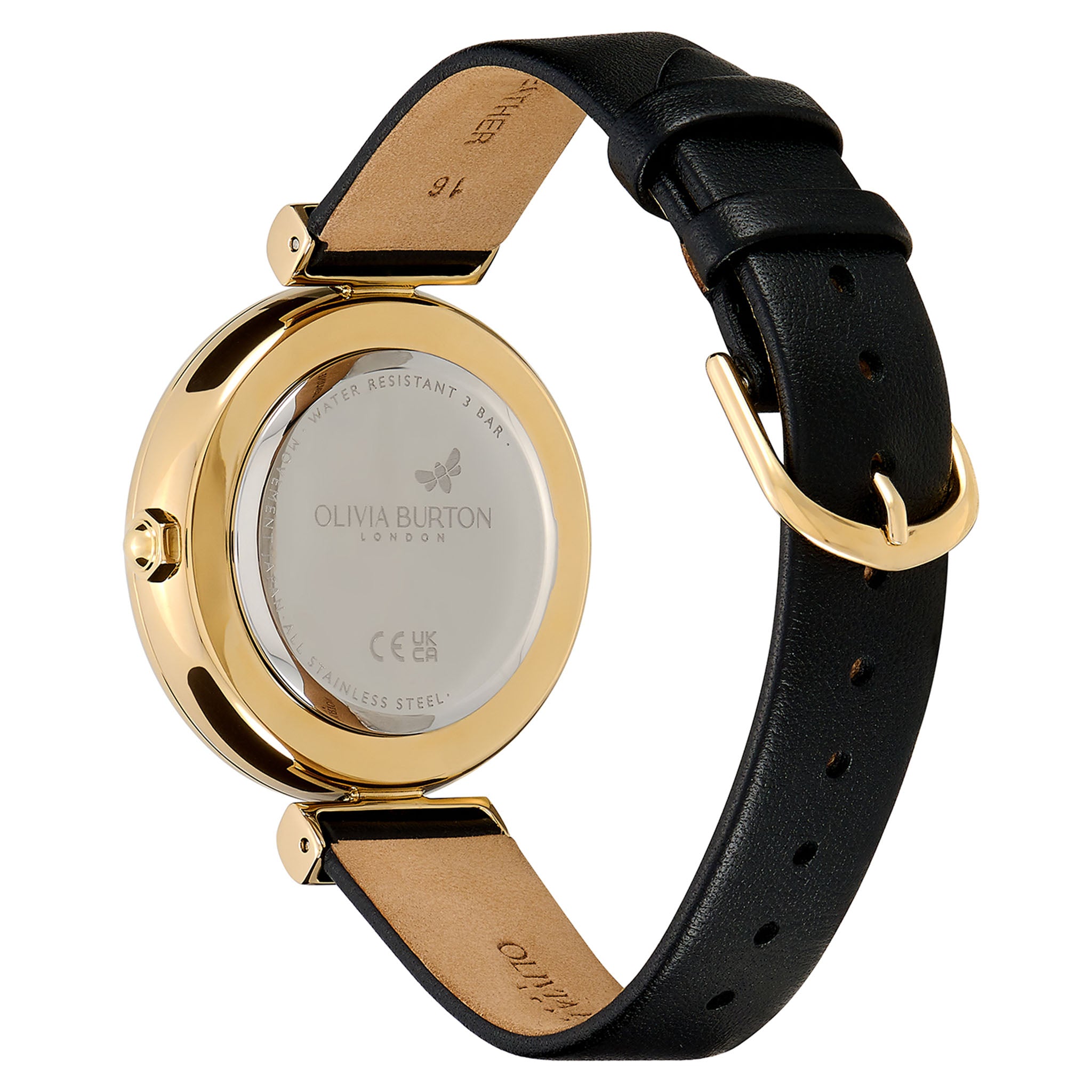 Olivia Burton Black Leather Women's Watch - 24000099
