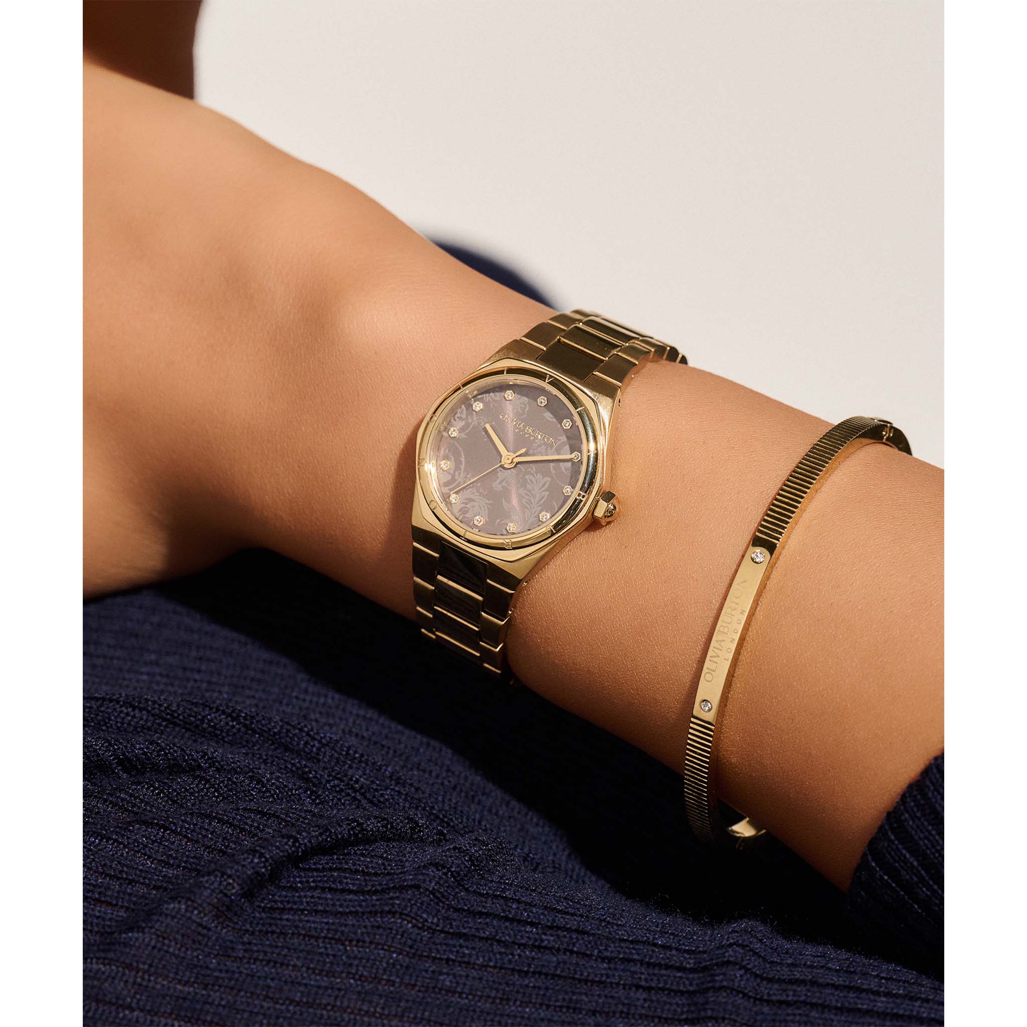 Olivia Burton Gold Steel Mushroom Dial Women's Watch - 24000107