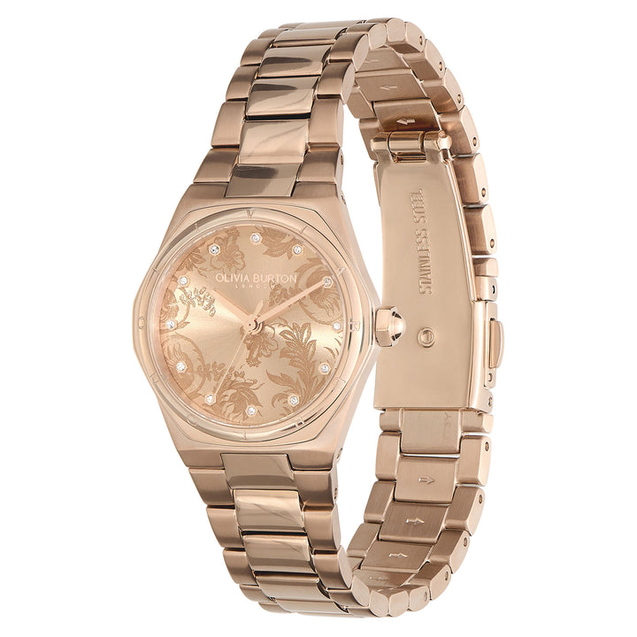 Olivia Burton Carnation Gold Steel Dial Women's Watch - 24000110