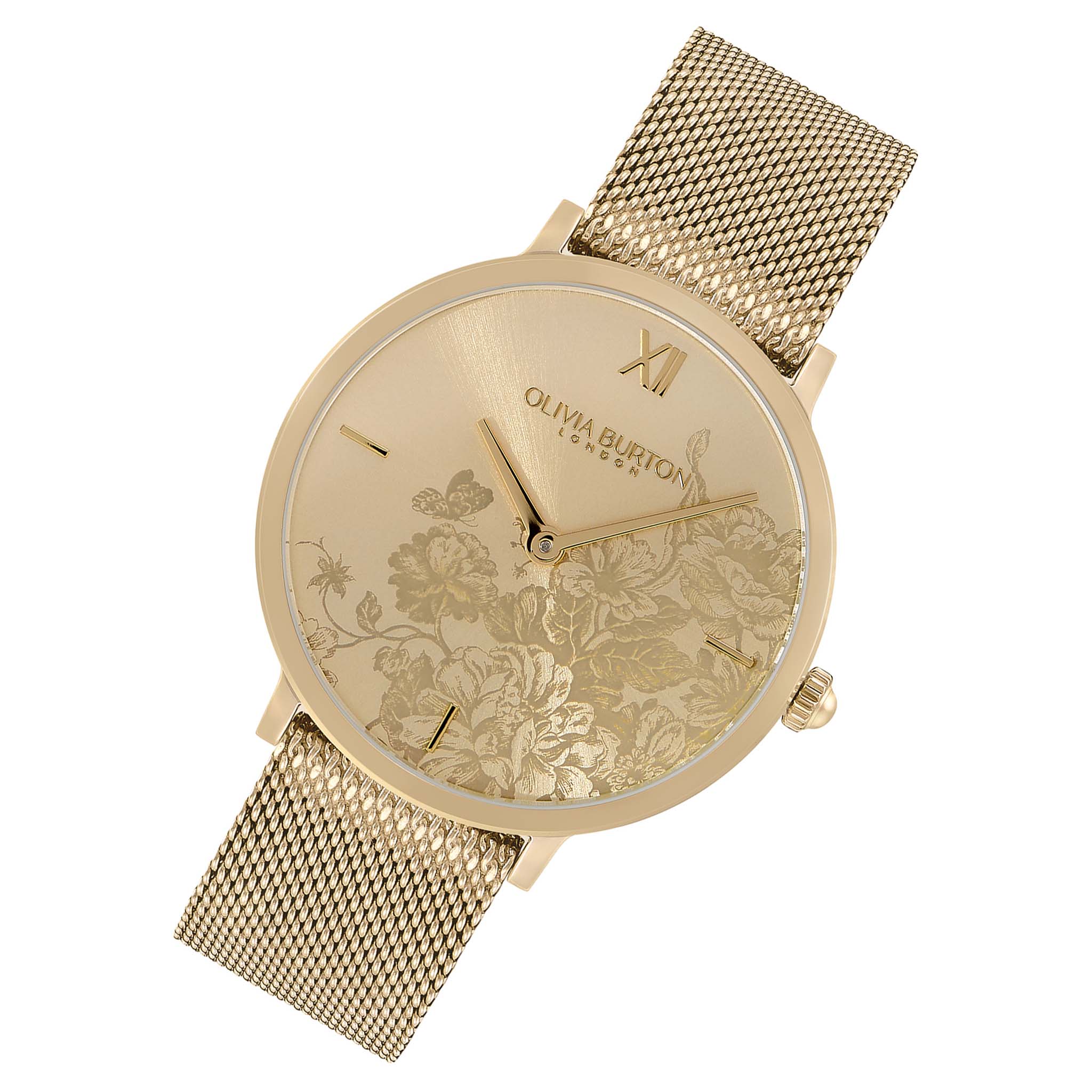 Olivia Burton Gold Steel Mesh Women's Watch - 24000114