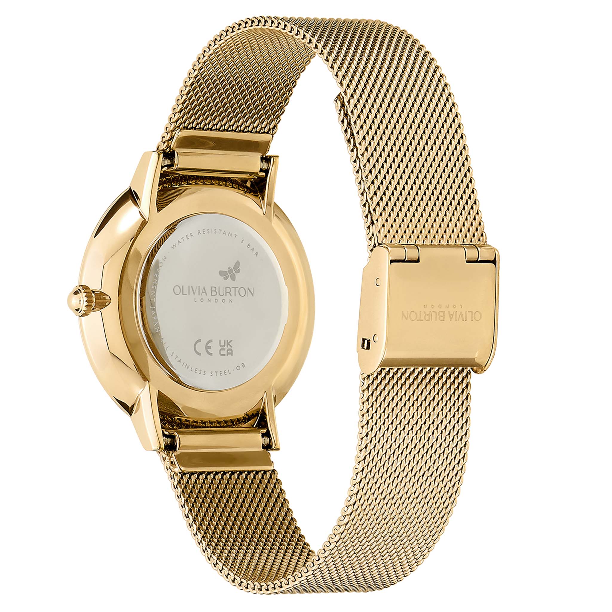 Olivia Burton Gold Steel Mesh Women's Watch - 24000114