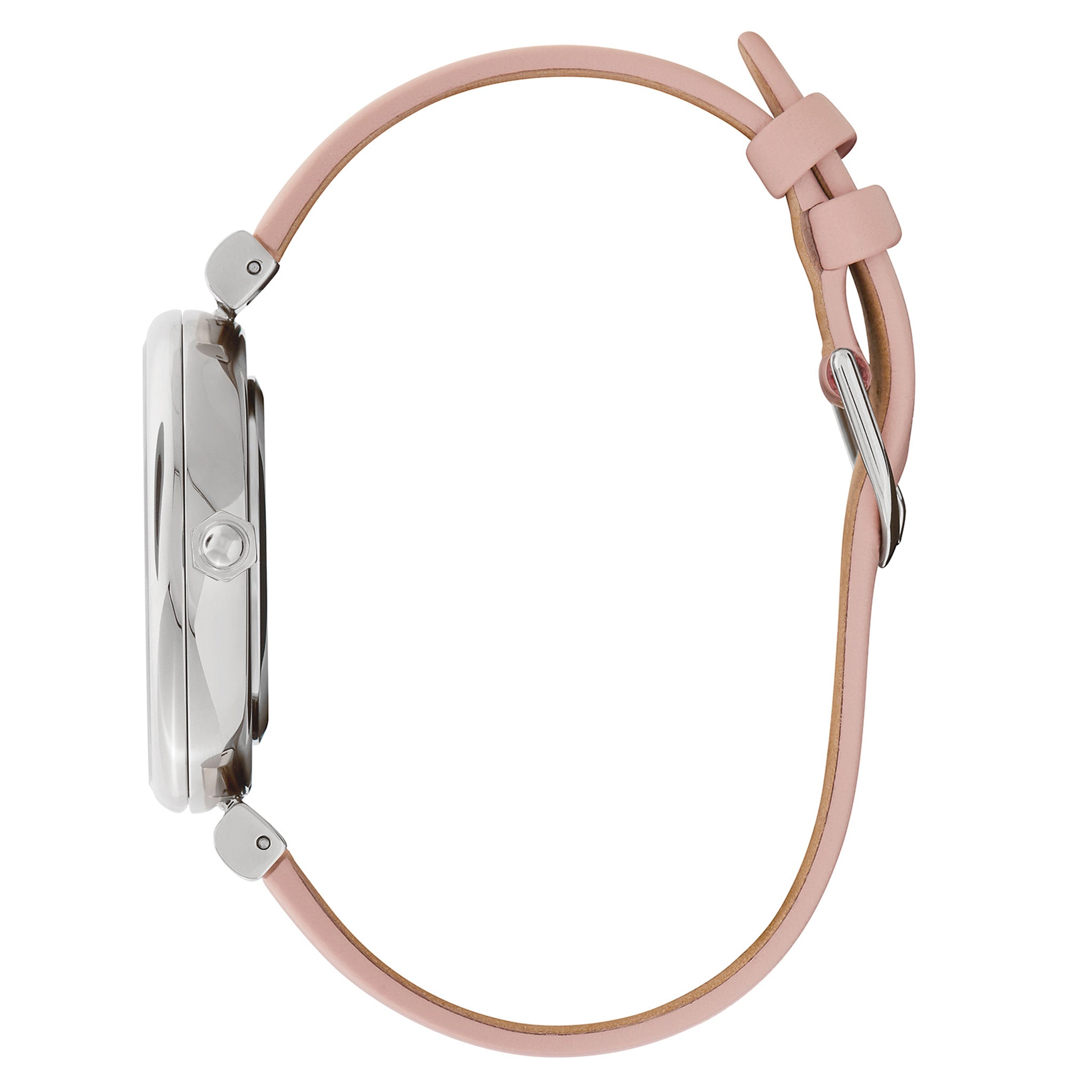 Olivia Burton Blush Leather Silver White Dial Women's Watch - 24000119