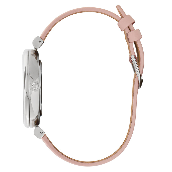 Olivia Burton Blush Leather Silver White Dial Women's Watch - 24000119