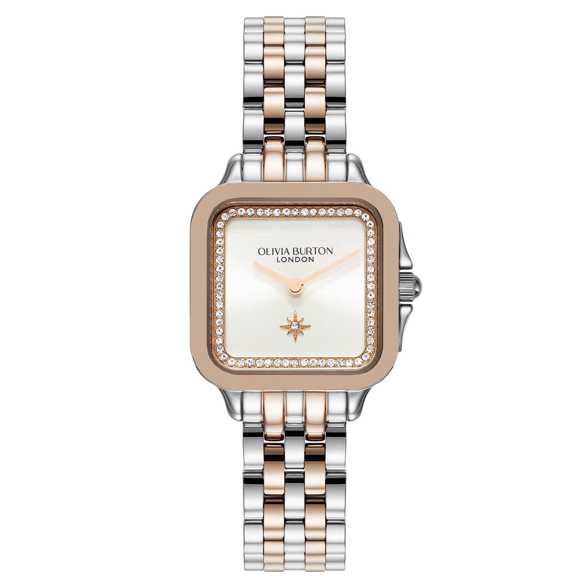 Olivia Burton Two-Tone Steel Silver White Dial Women's Watch - 24000125