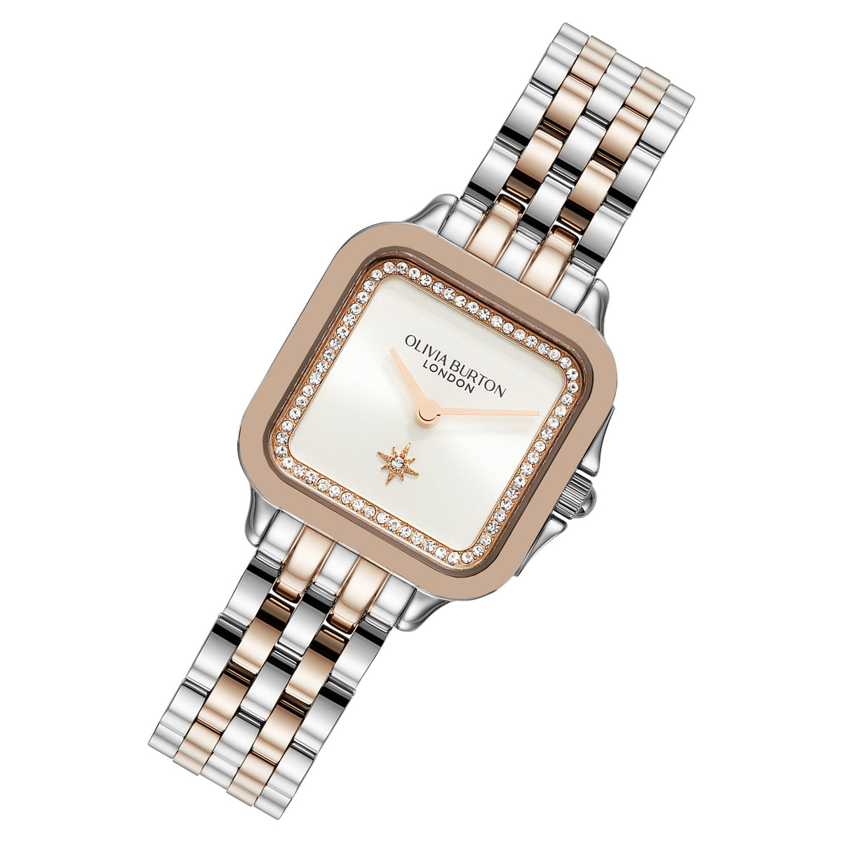 Olivia Burton Two-Tone Steel Silver White Dial Women's Watch - 24000125