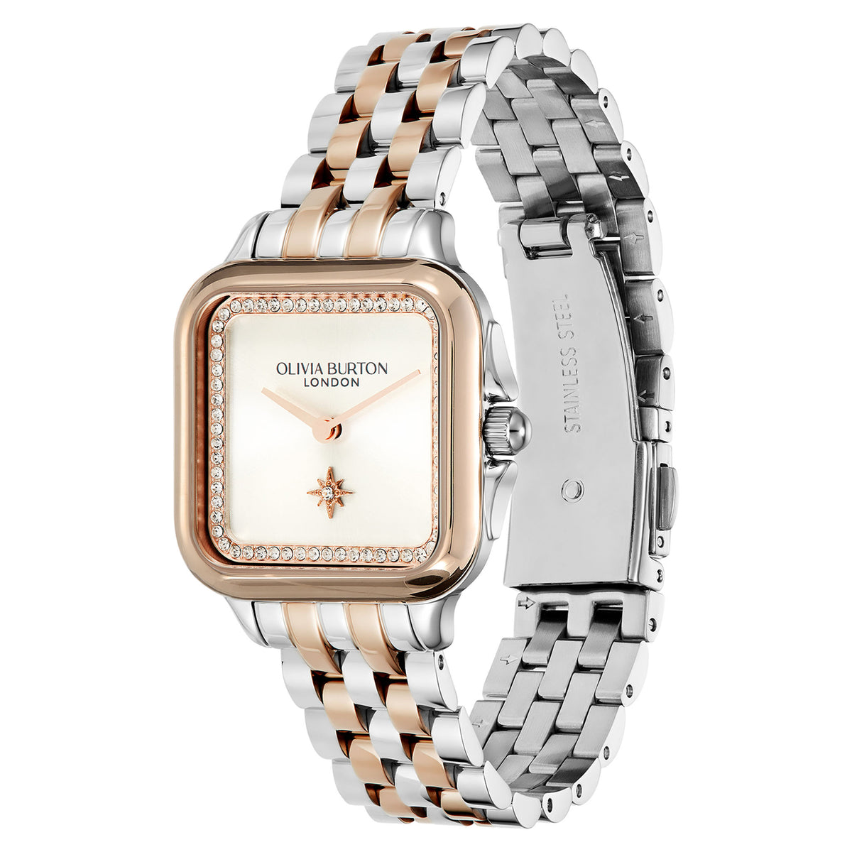 Olivia Burton Two-Tone Steel Silver White Dial Women's Watch - 24000125