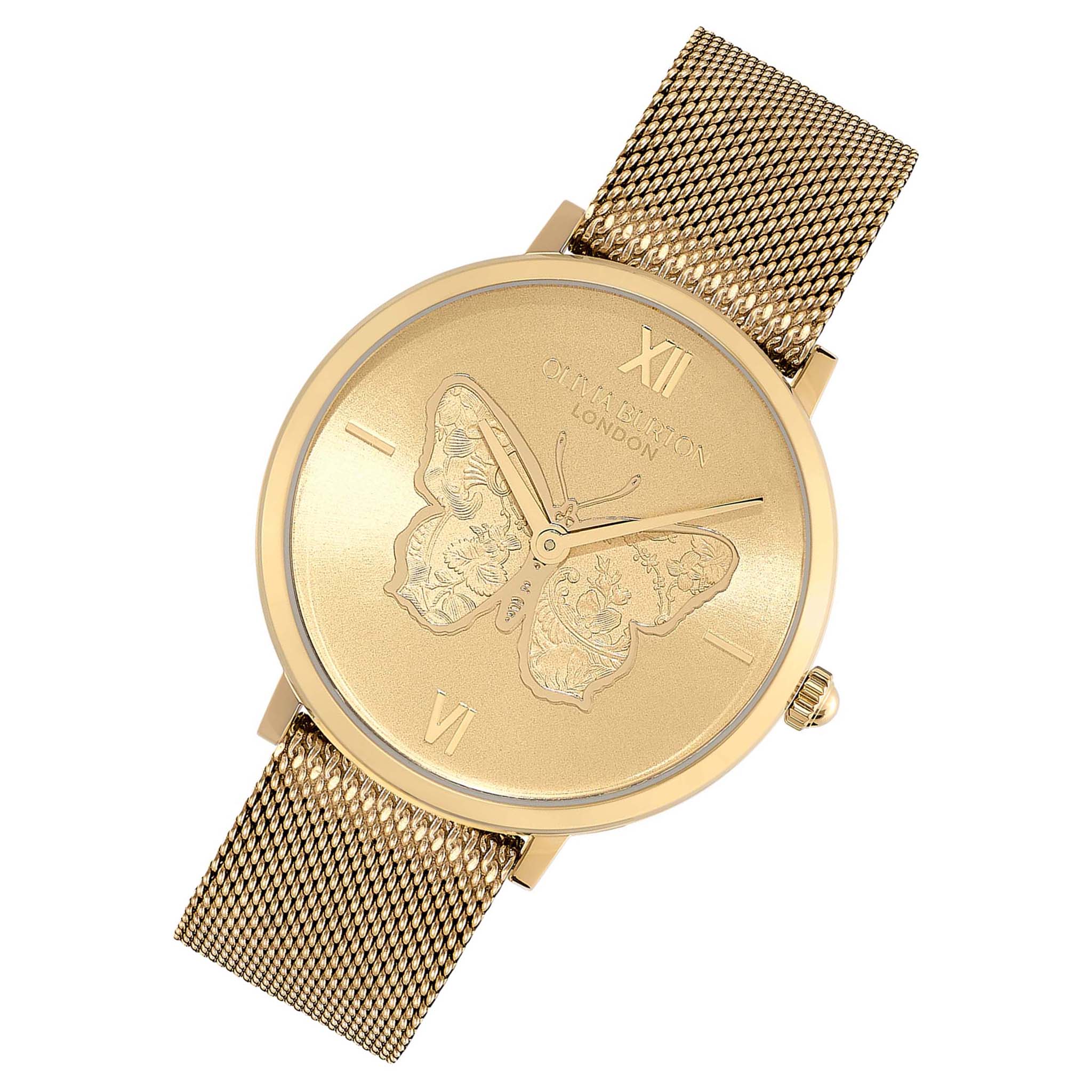Olivia Burton Gold Steel Mesh Light Gold Dial Women's Watch - 24000147