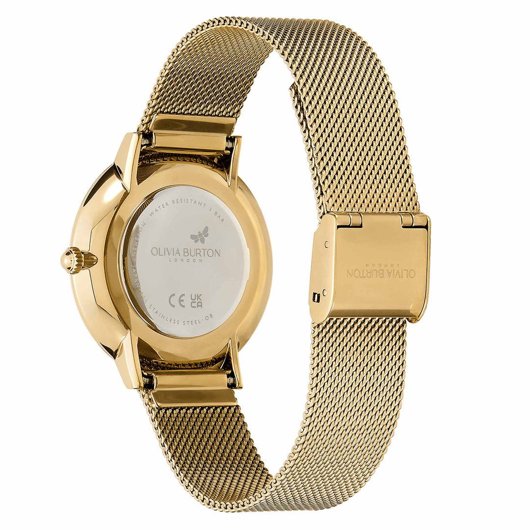 Olivia Burton Gold Steel Mesh Light Gold Dial Women's Watch - 24000147