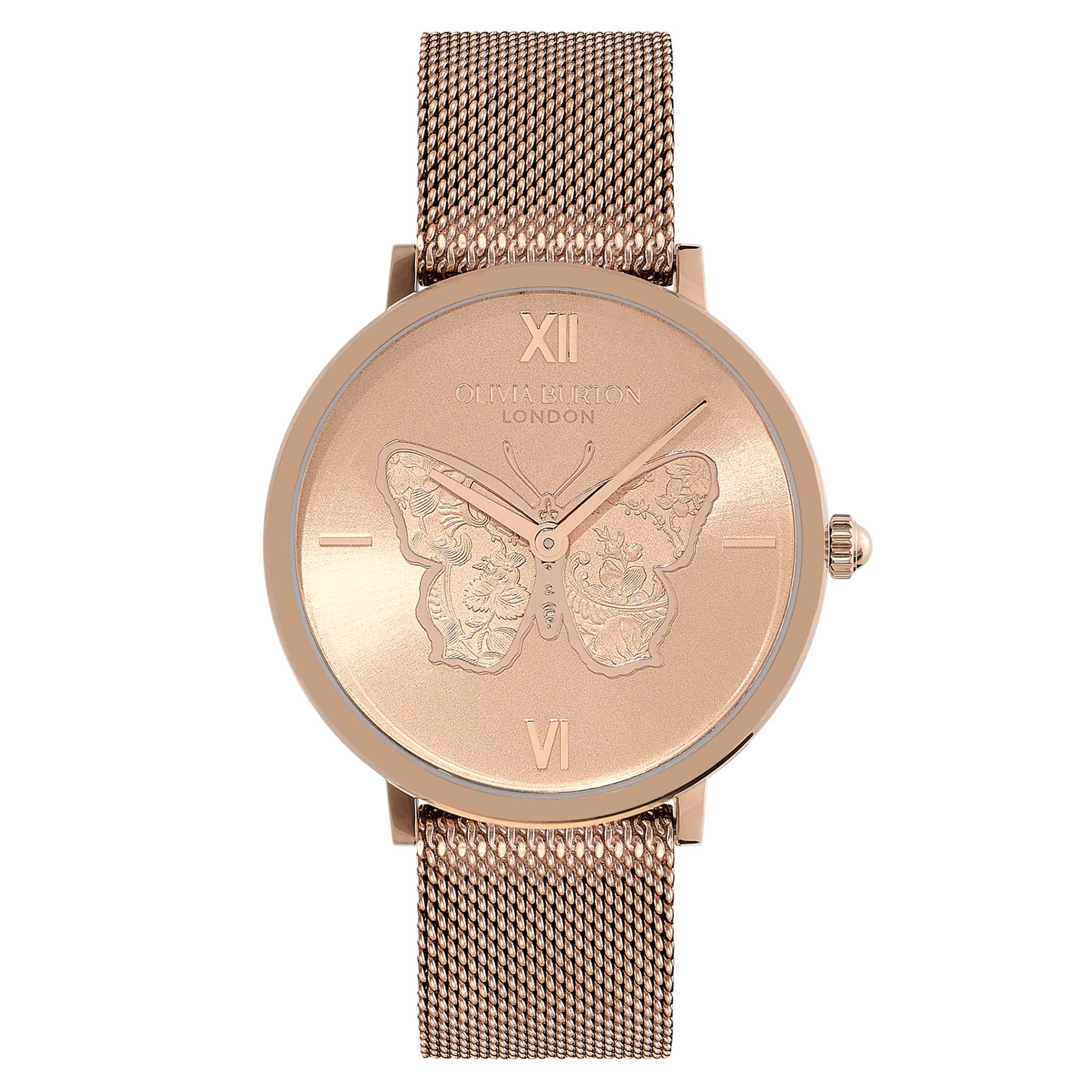 Olivia Burton Rose Gold Steel Dial Women's Watch - 24000148