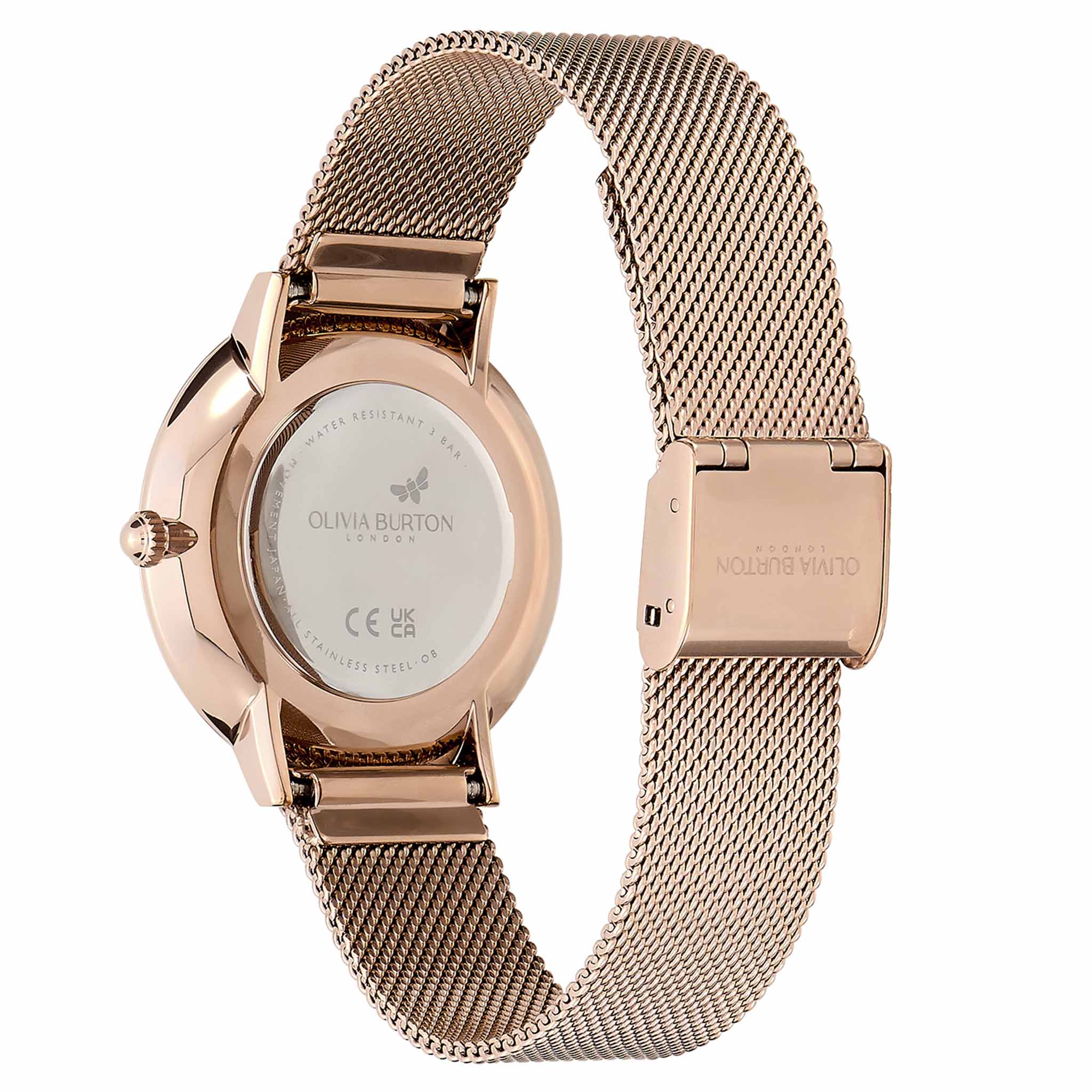 Olivia Burton Rose Gold Steel Mesh Women's Watch - 24000148