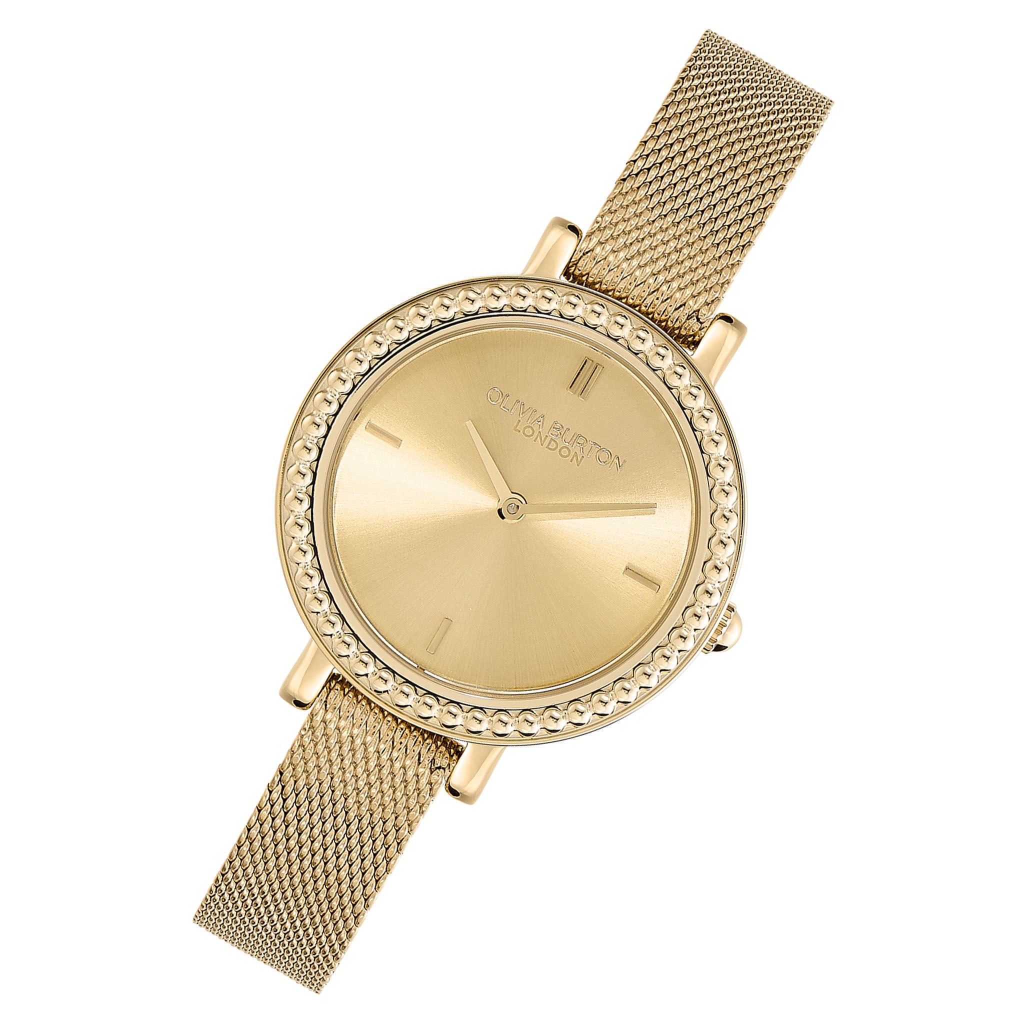 Olivia Burton Gold Steel Mesh Light Gold Dial Women's Watch - 24000161